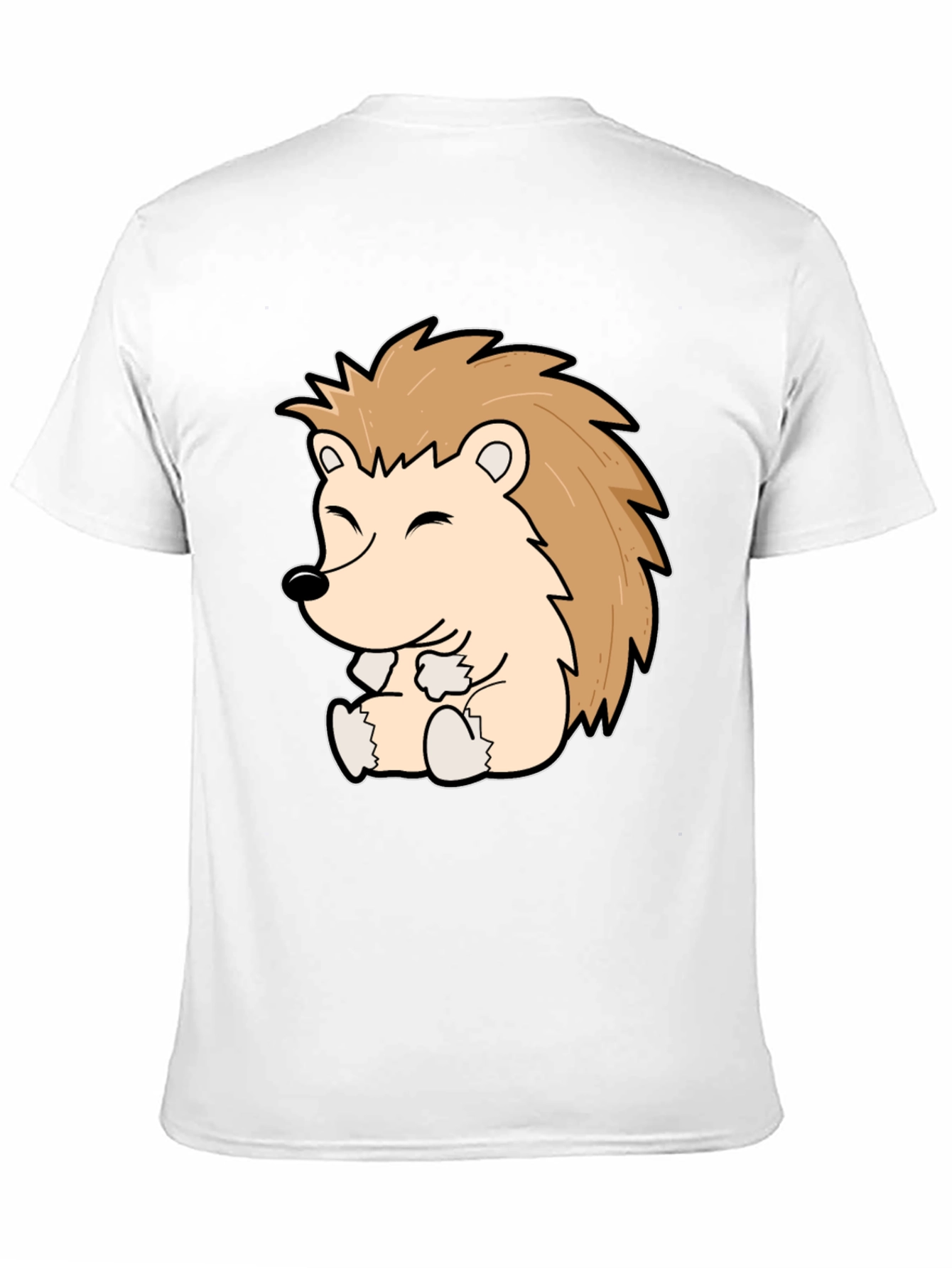 Cute Hedgehog Graphic Tee - Black Cotton Comfort
