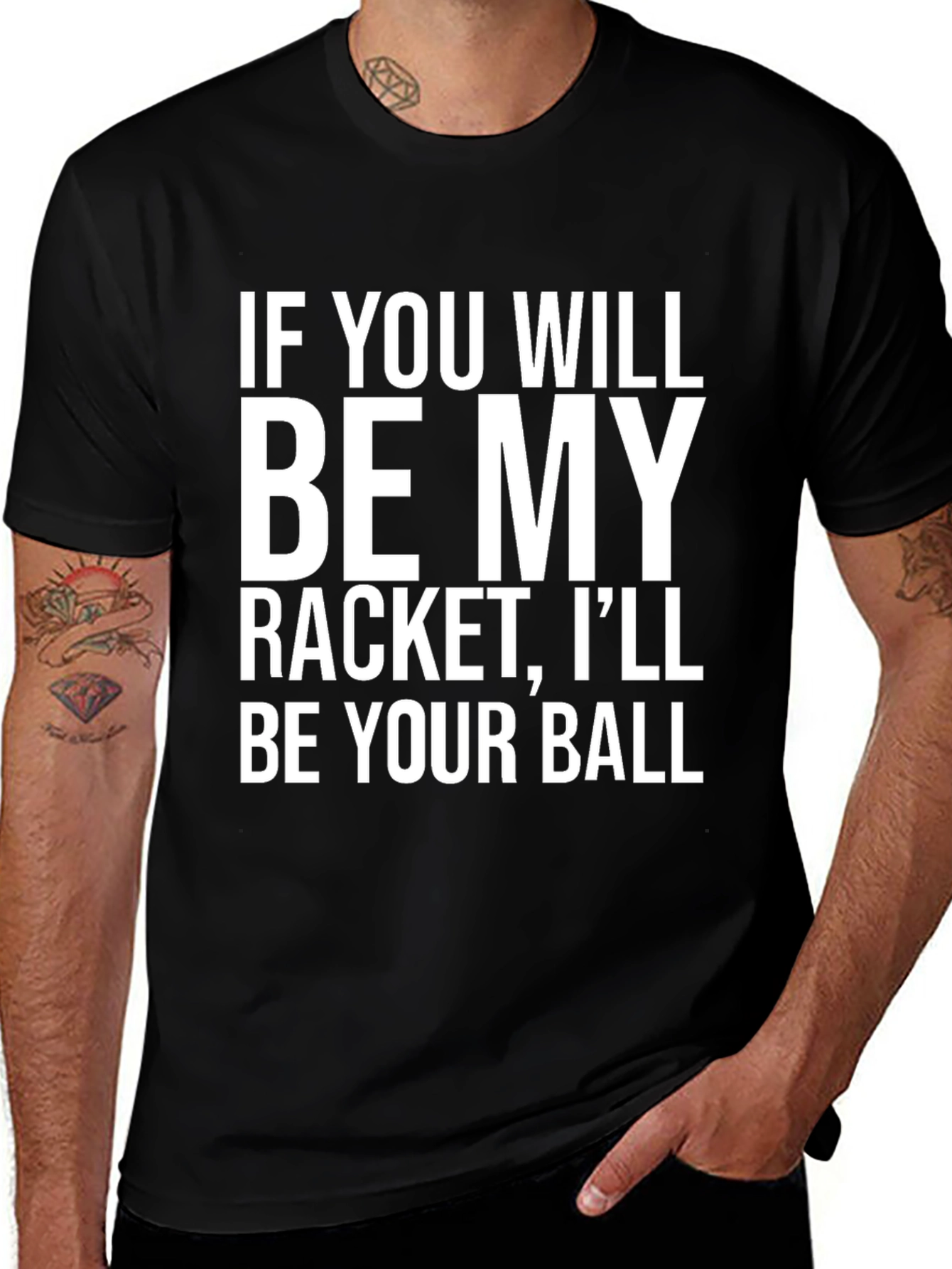 Funny Tennis T-Shirt - Racket & Ball Slogan Tee