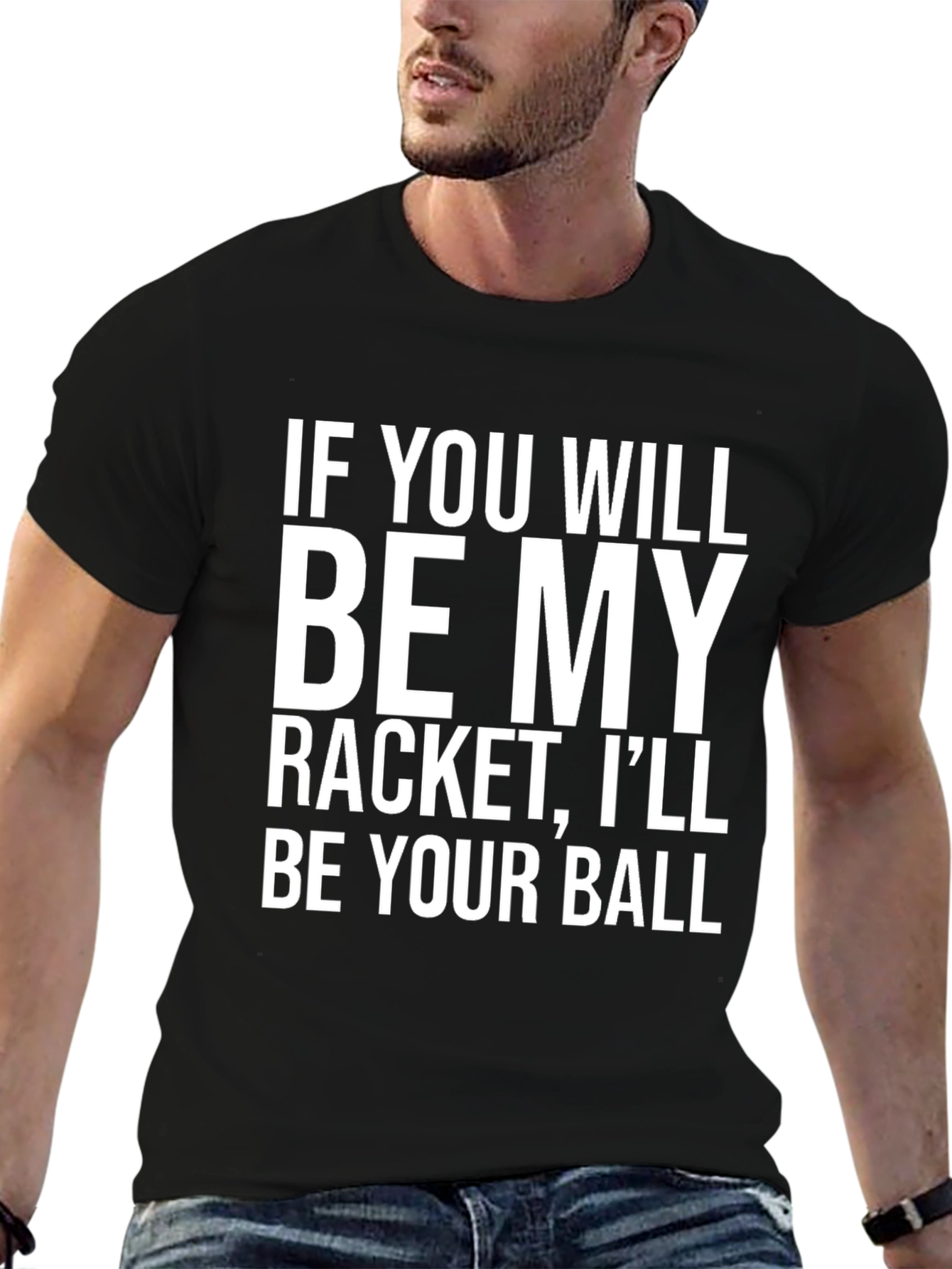 Funny Tennis T-Shirt - Racket & Ball Slogan Tee