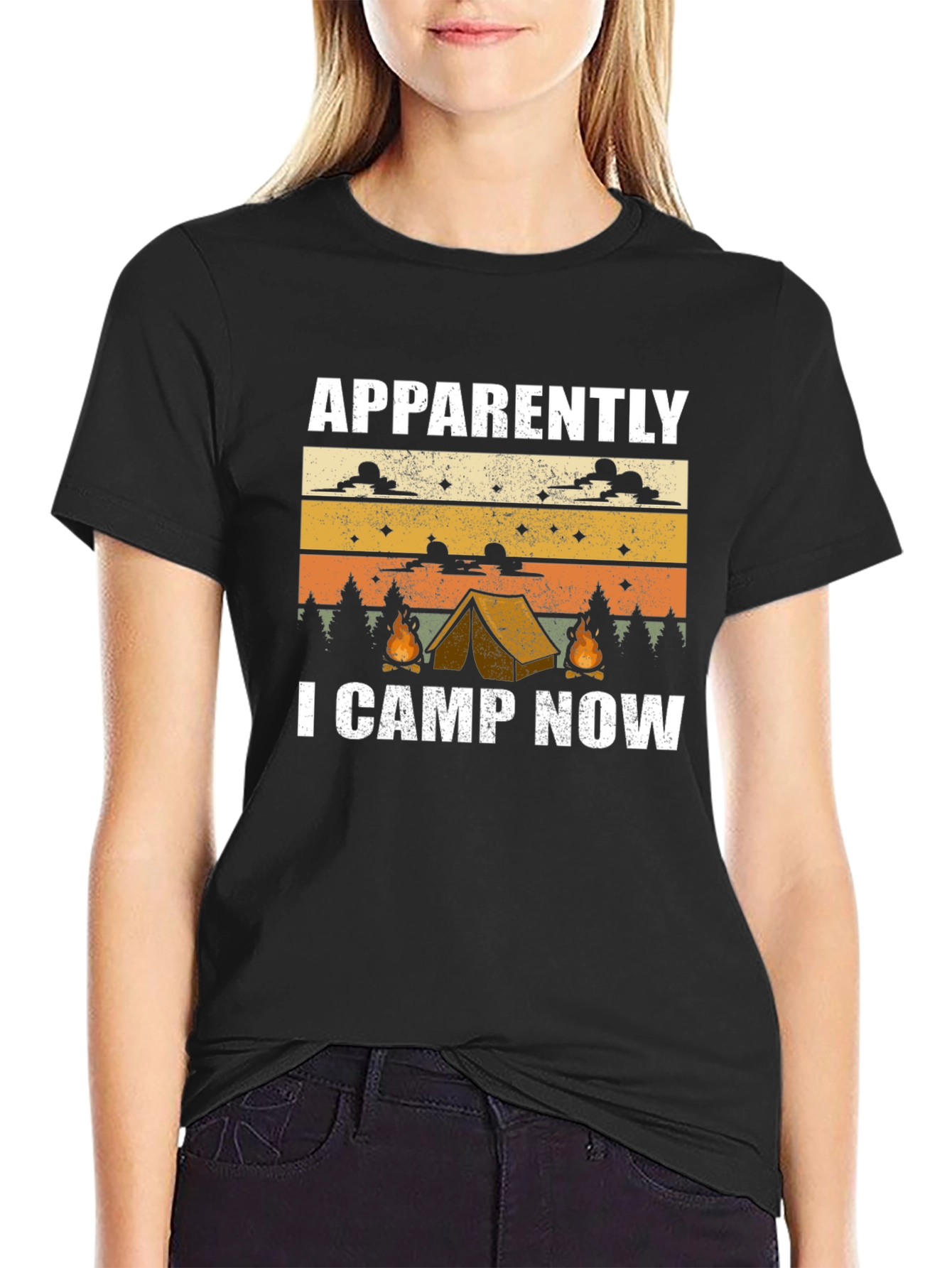 Funny Camping T-Shirt: Apparently I Camp Now