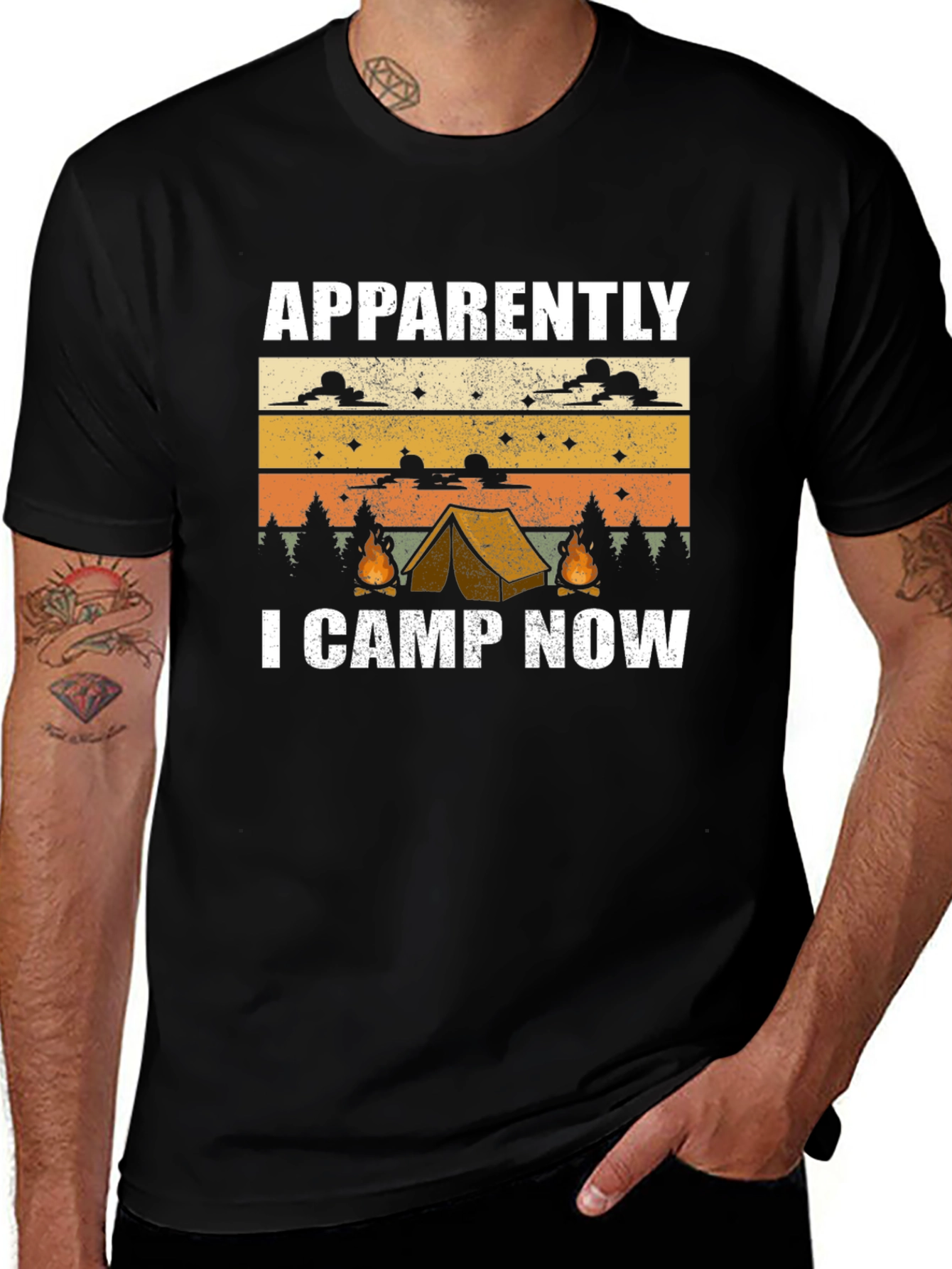 Funny Camping T-Shirt: Apparently I Camp Now