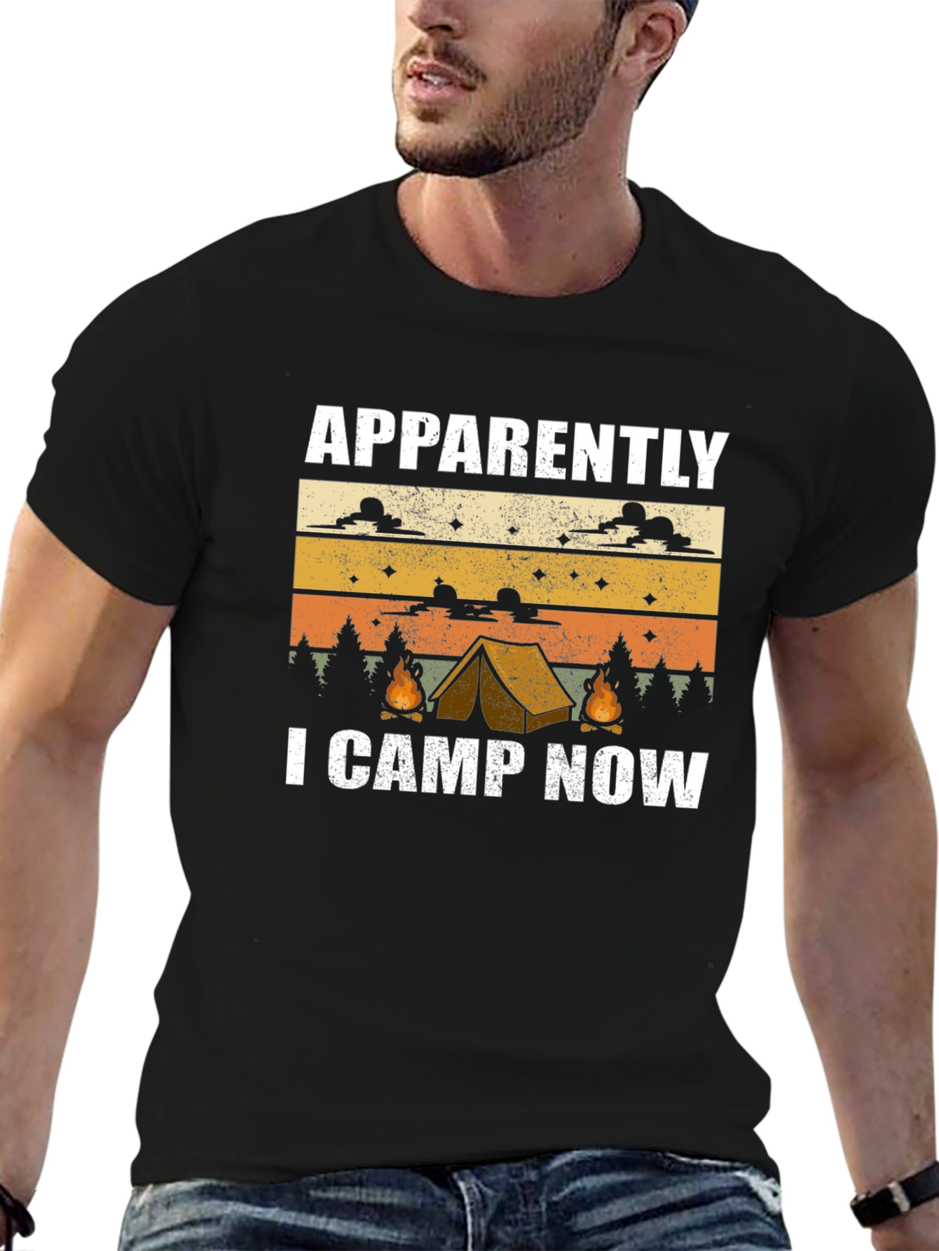 Funny Camping T-Shirt: Apparently I Camp Now