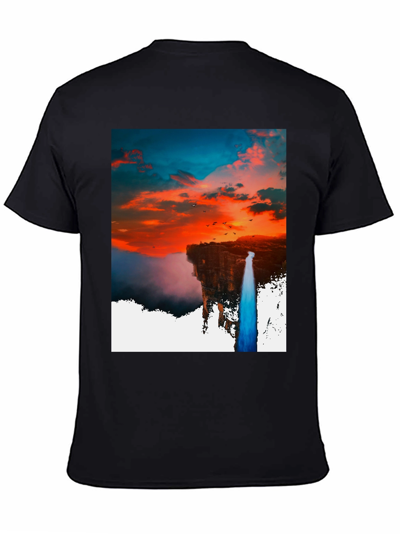 Sunset Waterfall Graphic Tee - Unique Design
