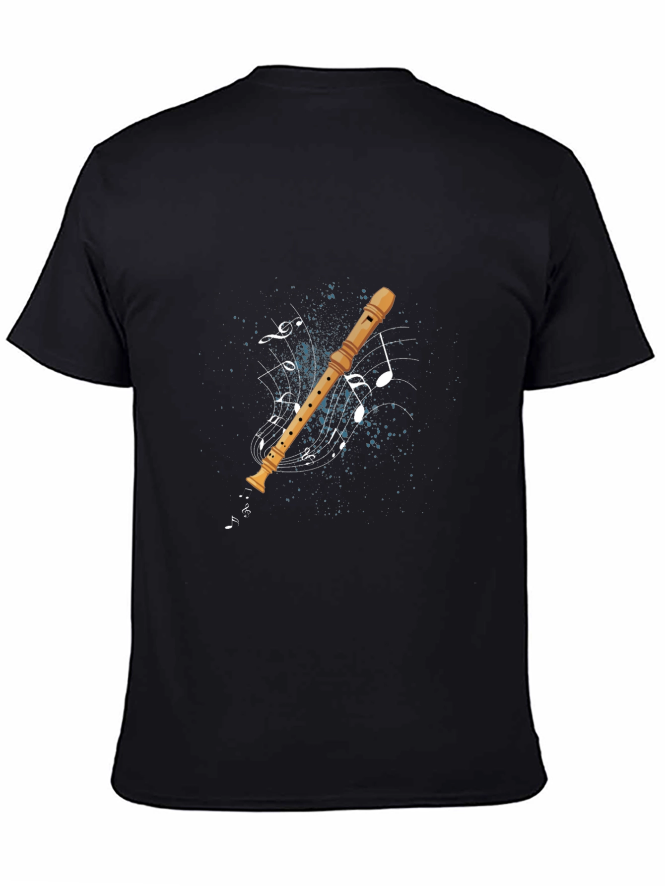 Musical Flute Graphic Tee - Unisex Black T-Shirt