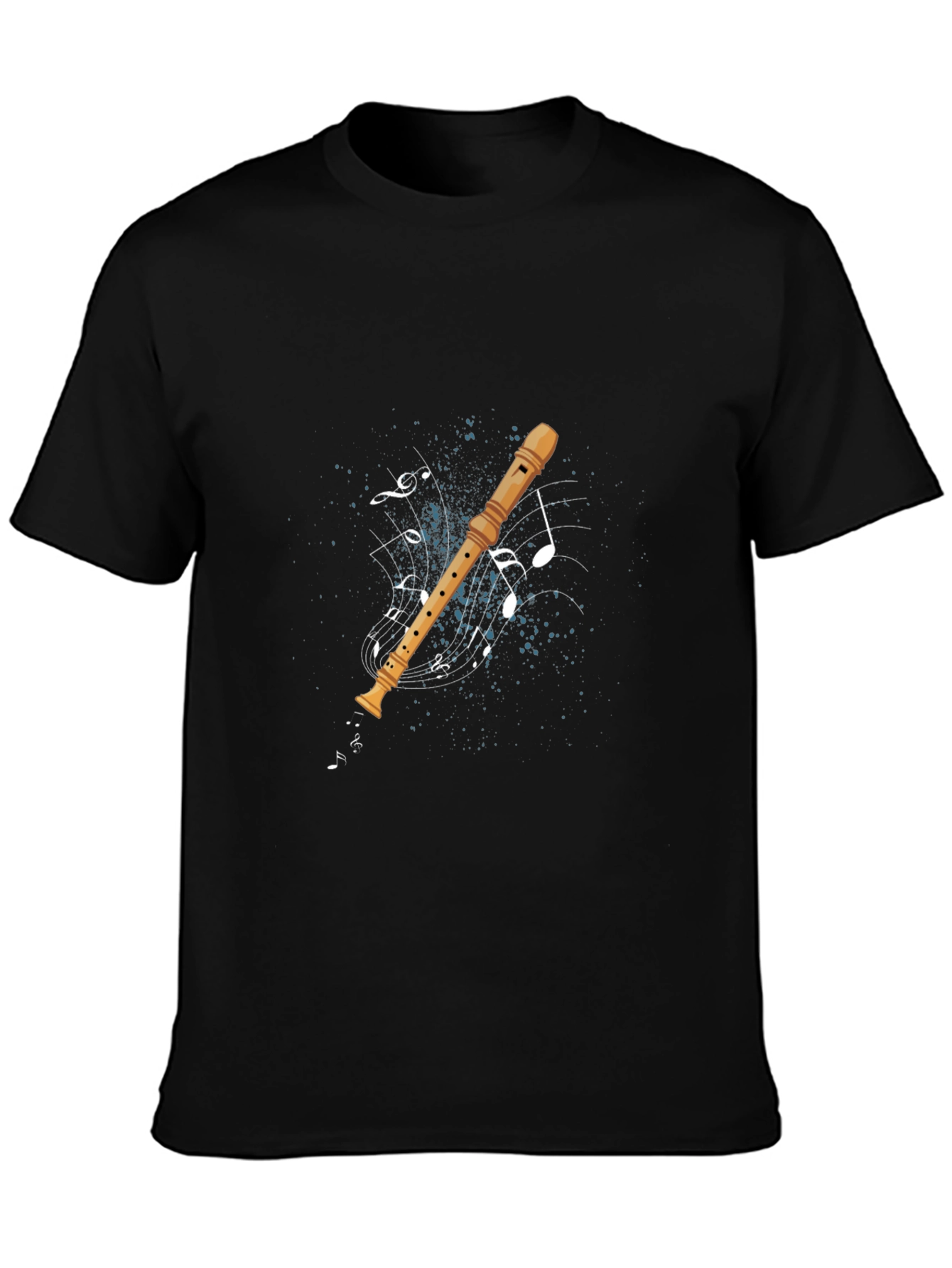 Musical Flute Graphic Tee - Unisex Black T-Shirt
