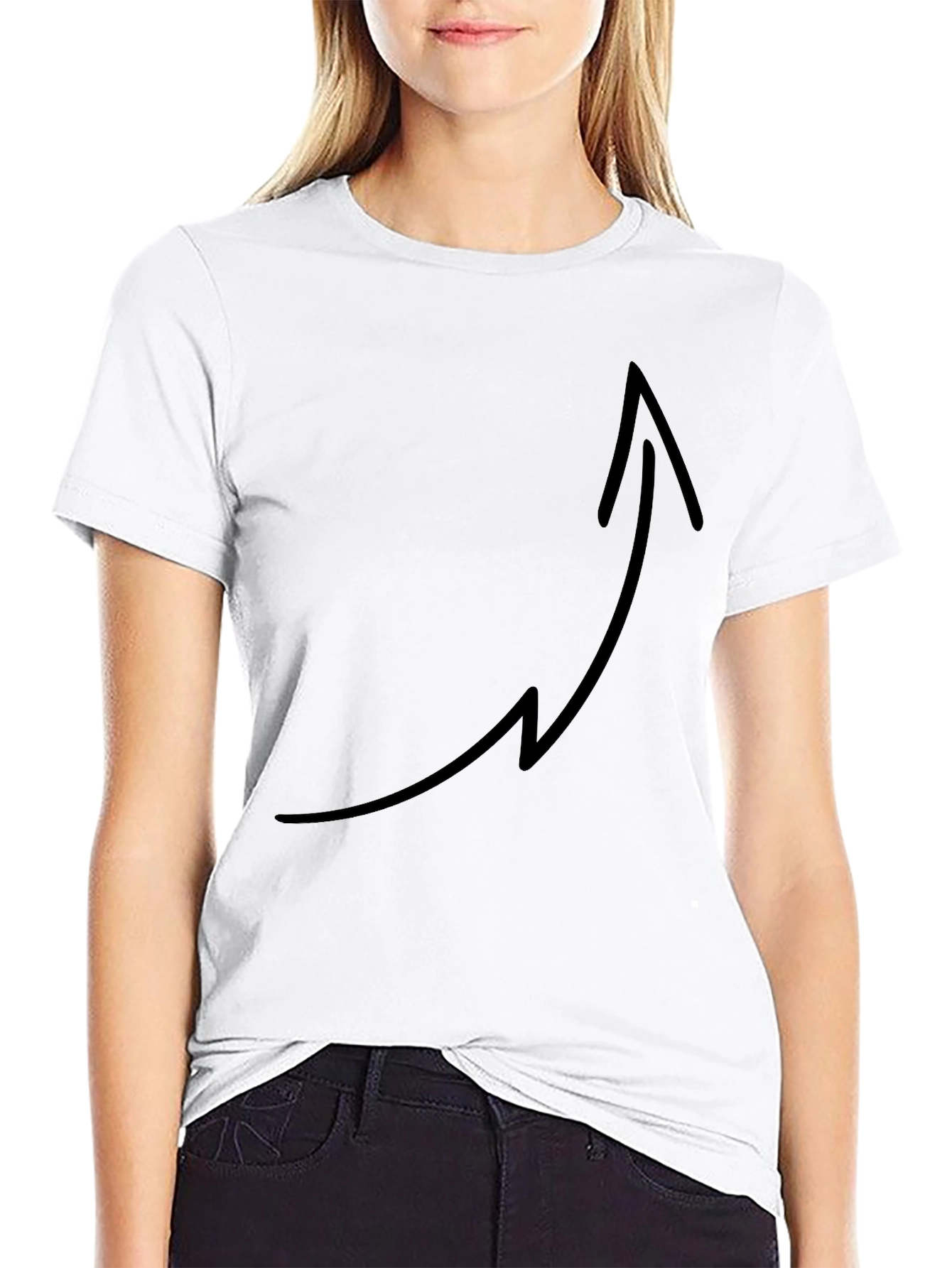 Black T-Shirt with Arrow Design