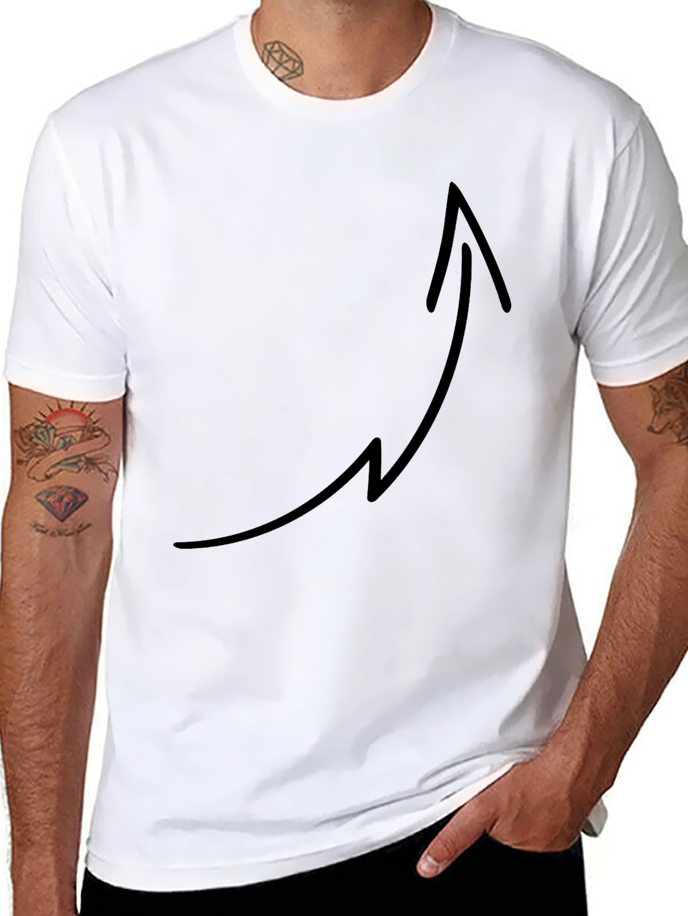 Black T-Shirt with Arrow Design