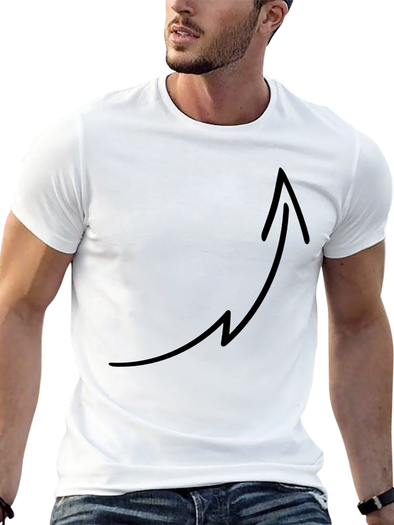 Black T-Shirt with Arrow Design