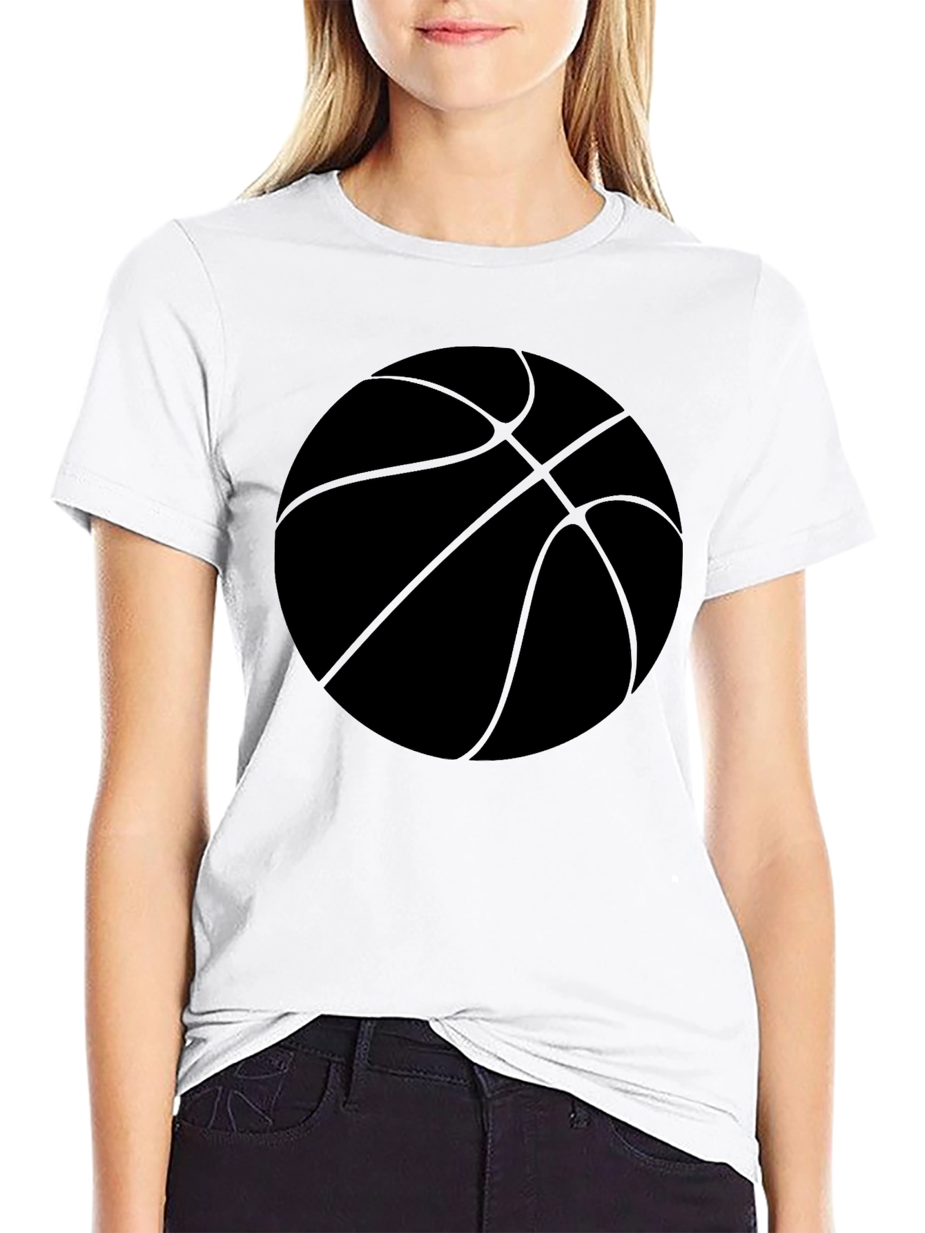 Basketball Graphic Tee - Black Cotton Casual Shirt
