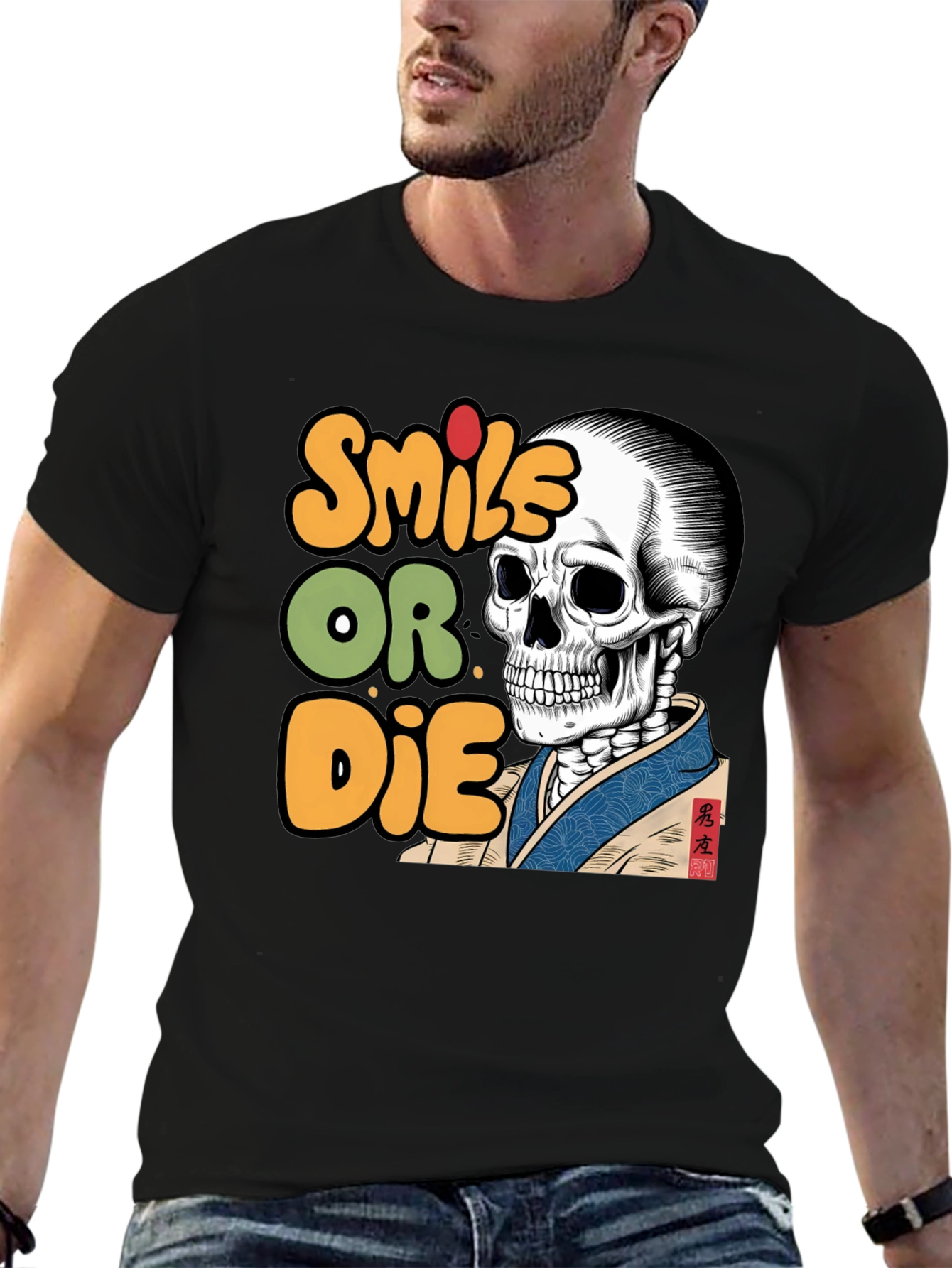 Smile or Die Skeleton Graphic T-Shirt