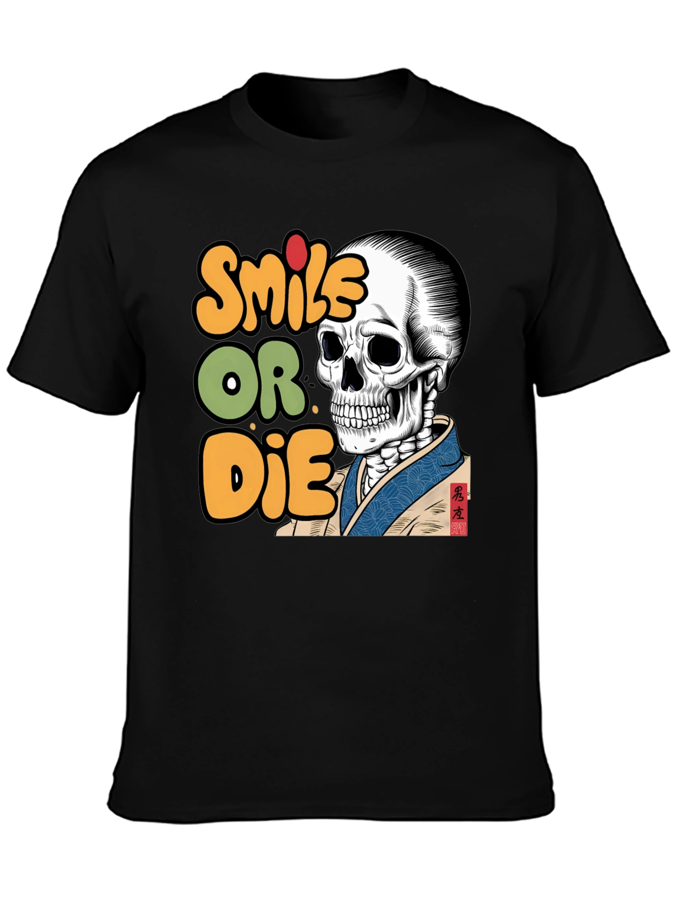 Smile or Die Skeleton Graphic T-Shirt