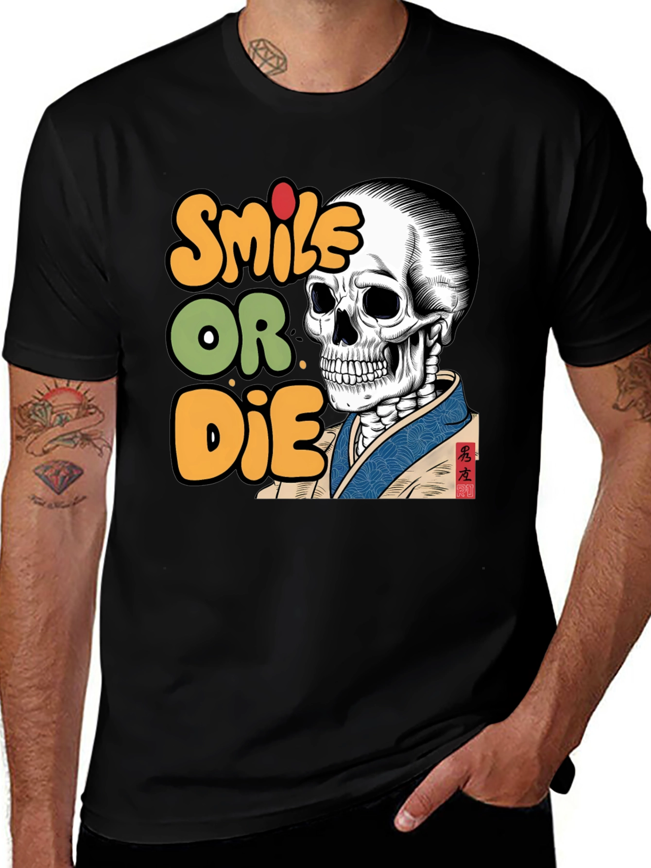 Smile or Die Skeleton Graphic T-Shirt