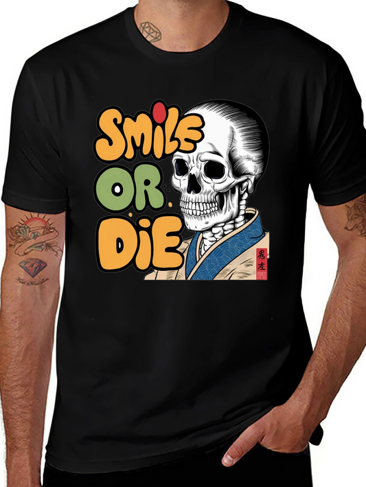 Smile or Die Skeleton Graphic T-Shirt