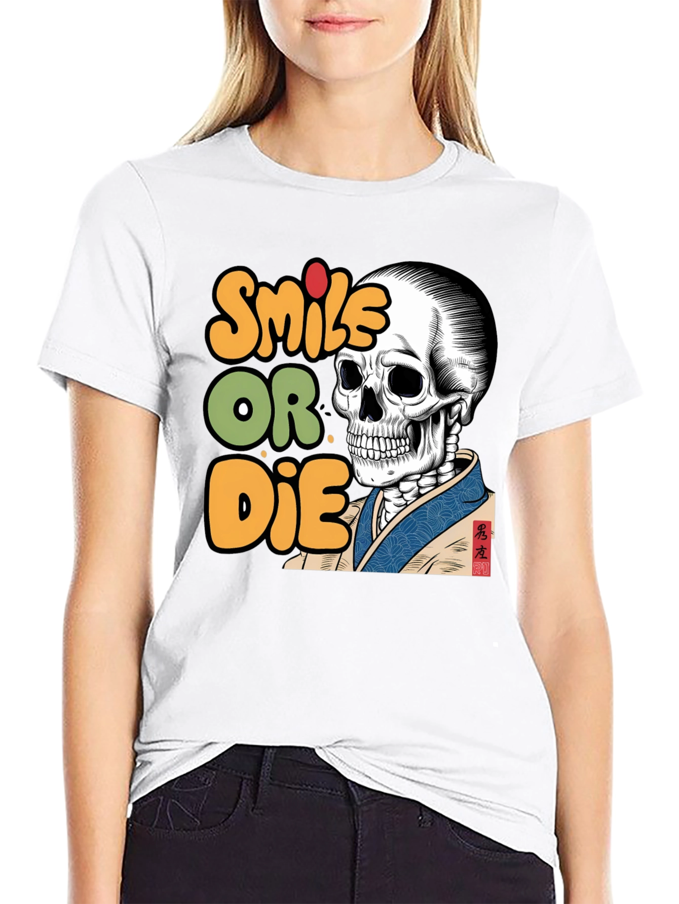 Smile or Die Skeleton Graphic T-Shirt
