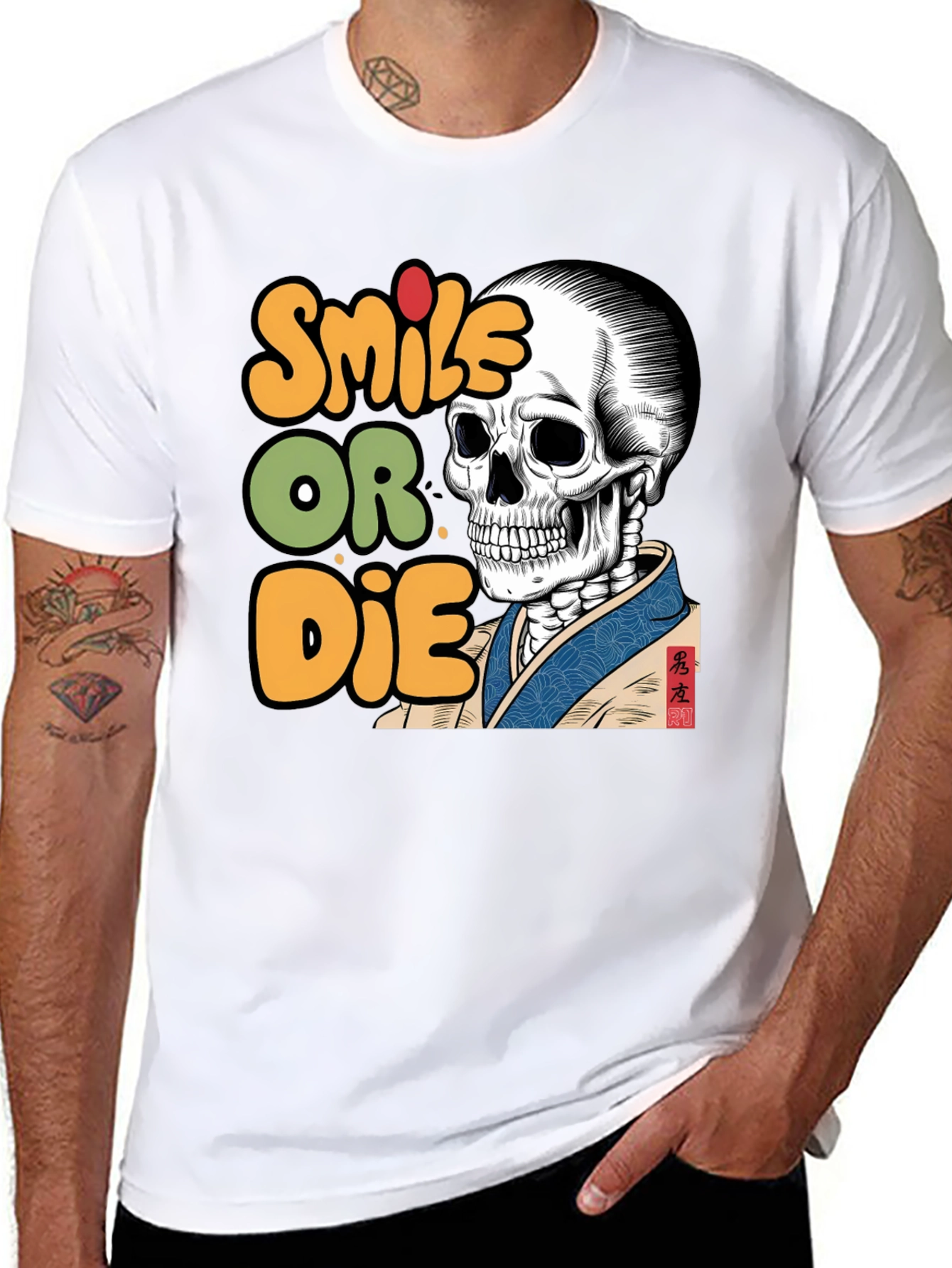 Smile or Die Skeleton Graphic T-Shirt