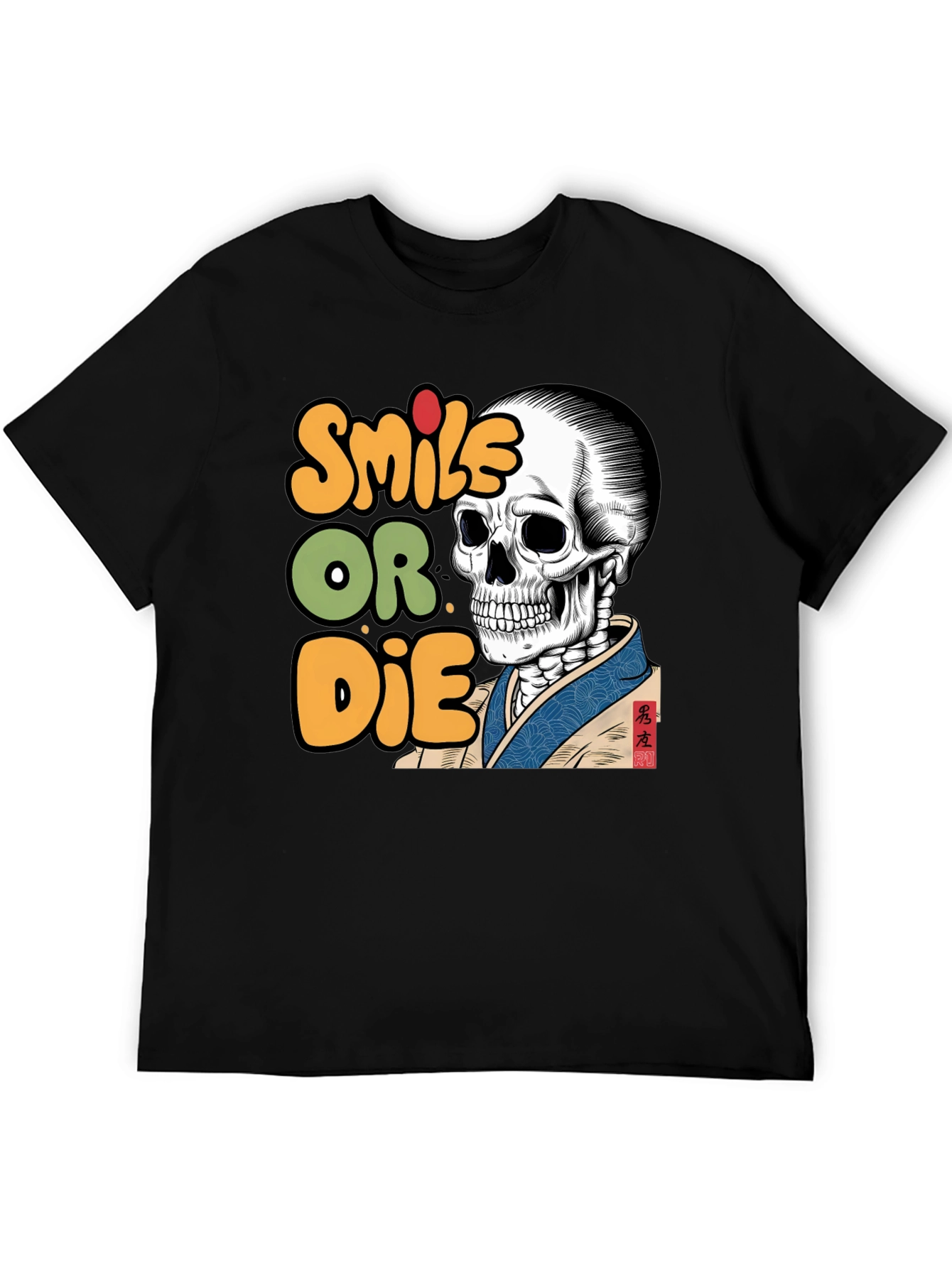 Smile or Die Skeleton Graphic T-Shirt