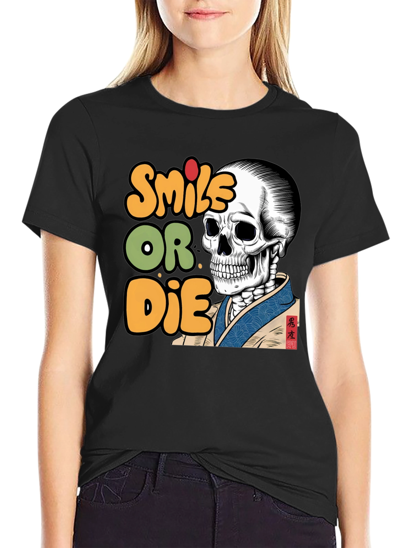 Smile or Die Skeleton Graphic T-Shirt