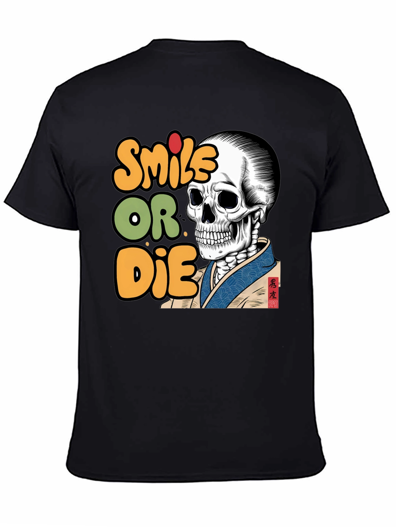 Smile or Die Skeleton Graphic T-Shirt