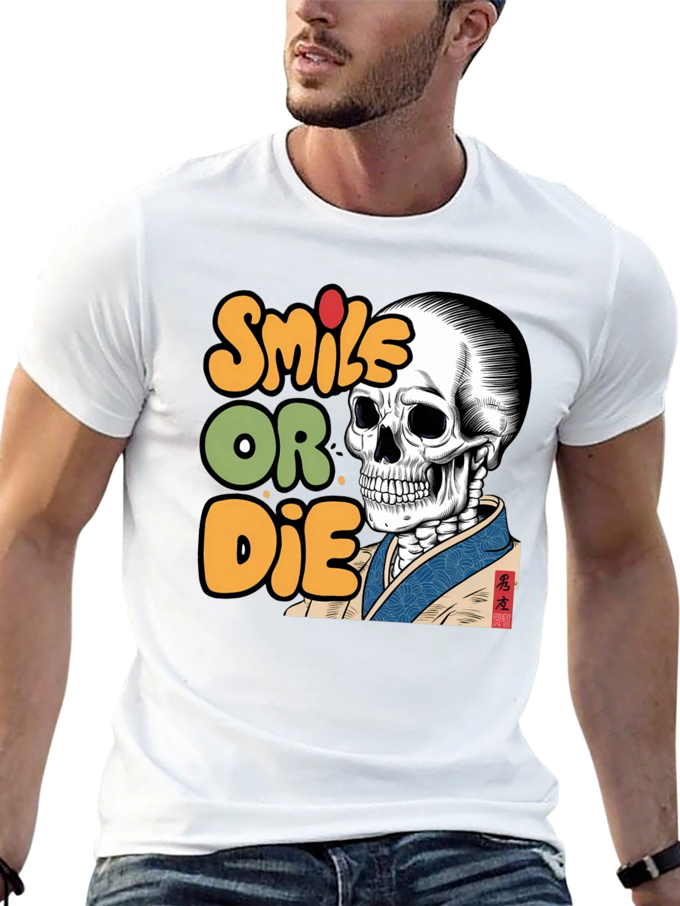 Smile or Die Skeleton Graphic T-Shirt