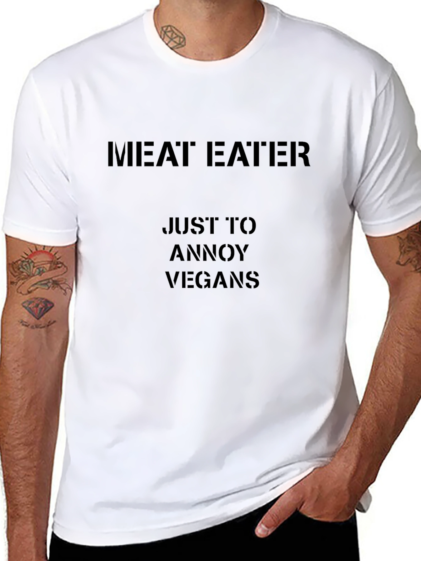 Meat Eater Annoy Vegans Black T-Shirt