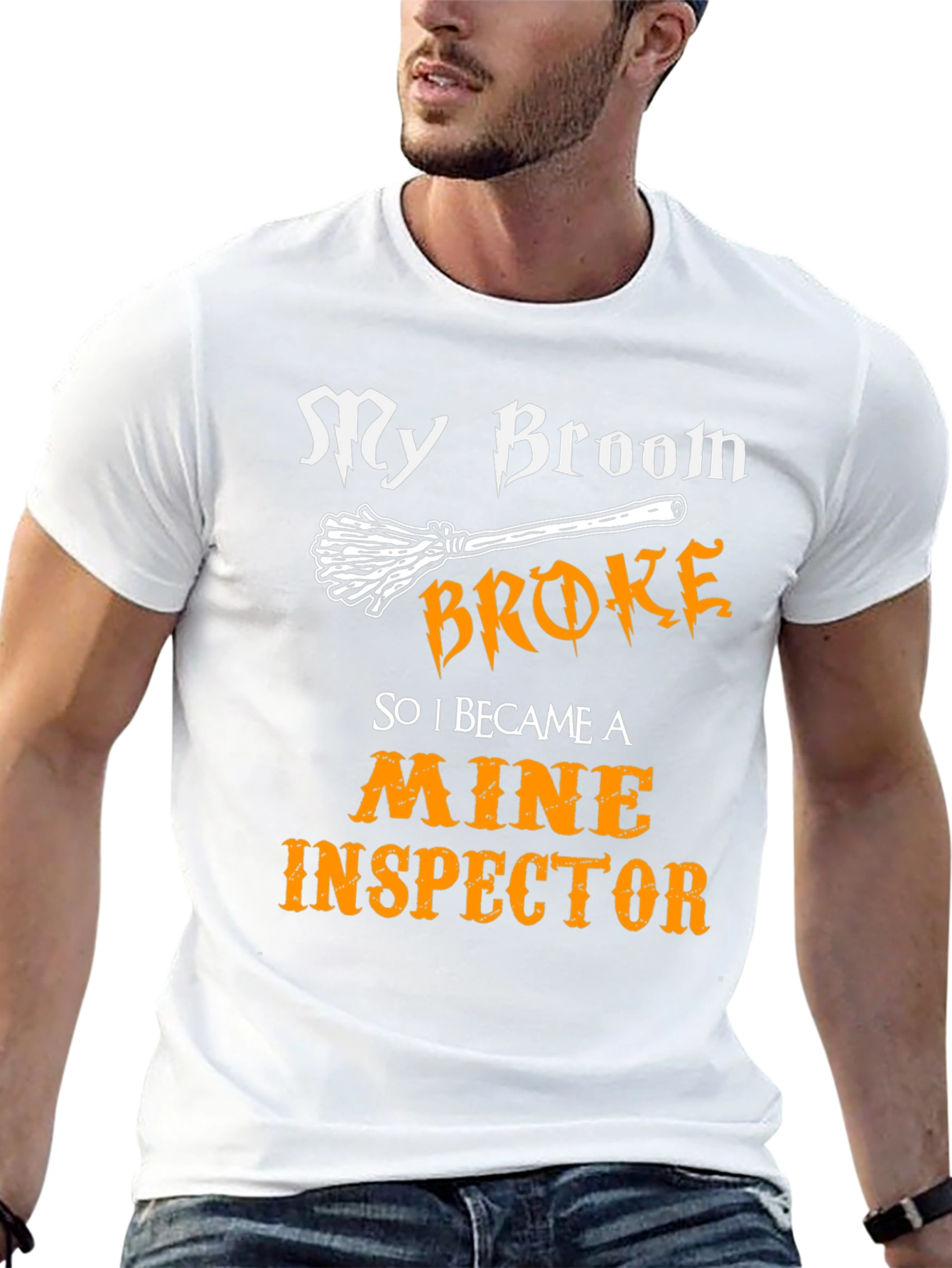 My Broom Broke Mine Inspector T-Shirt