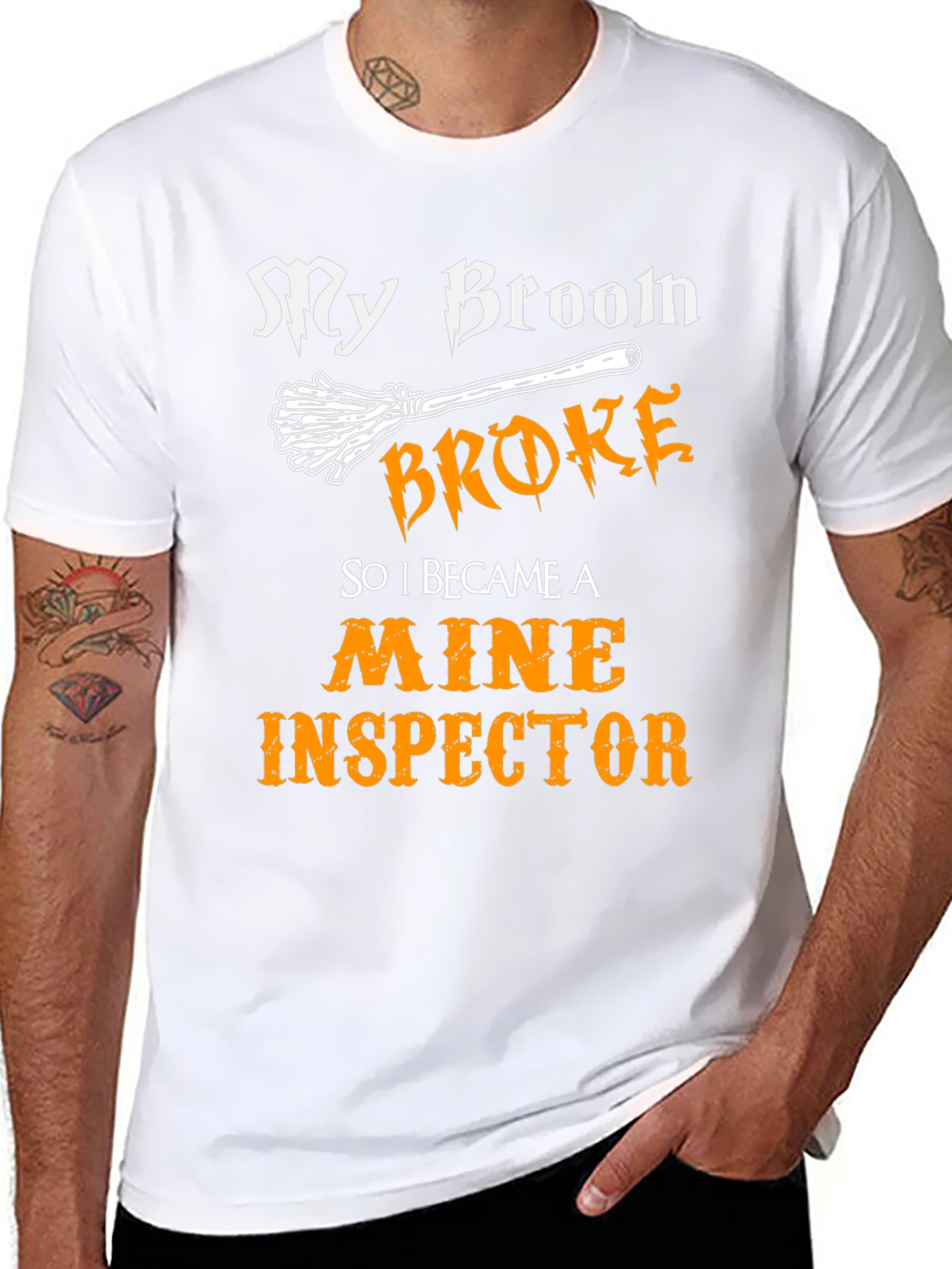 My Broom Broke Mine Inspector T-Shirt