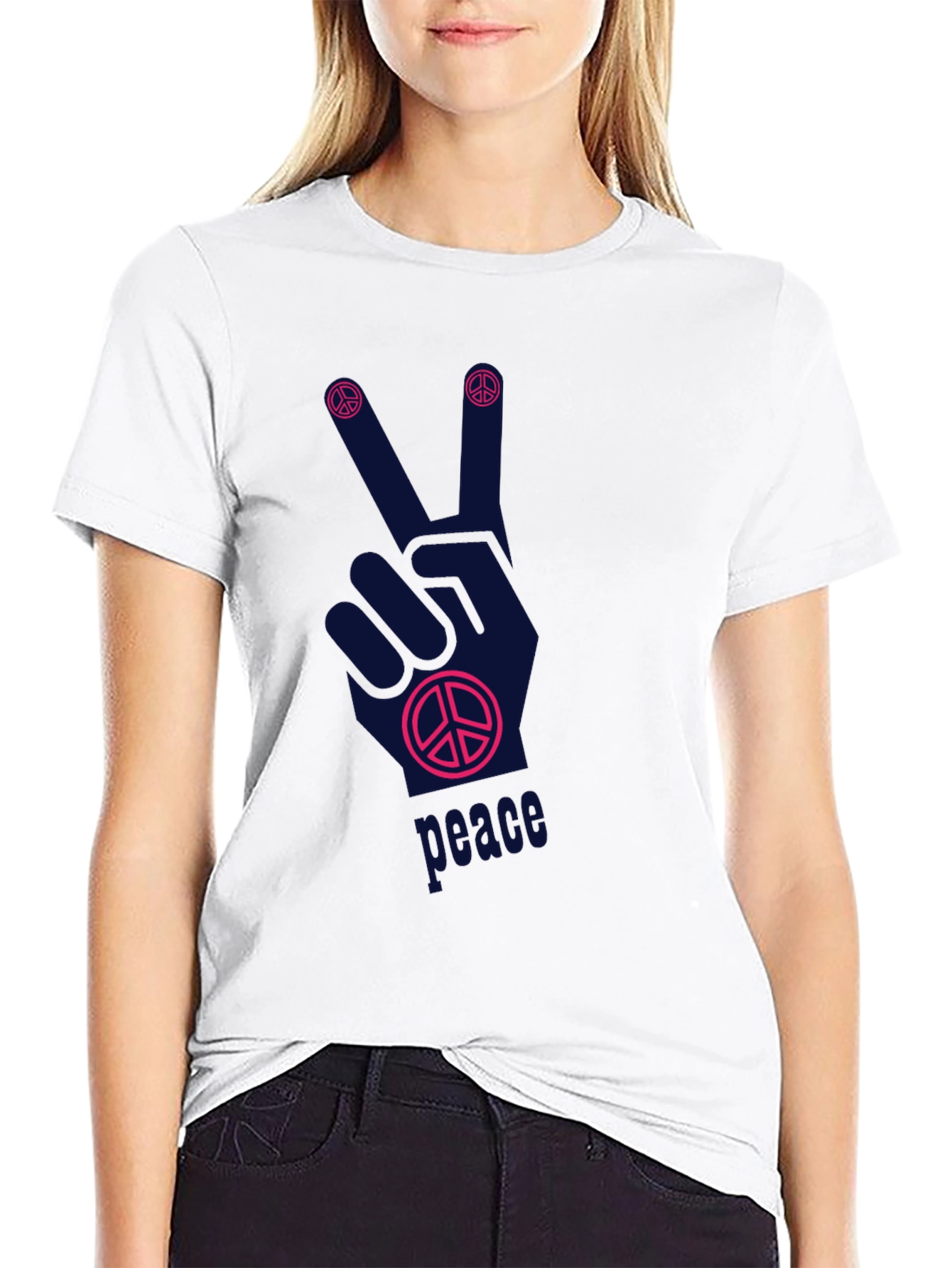 Peace Sign Graphic T-Shirt - Relaxed Fit