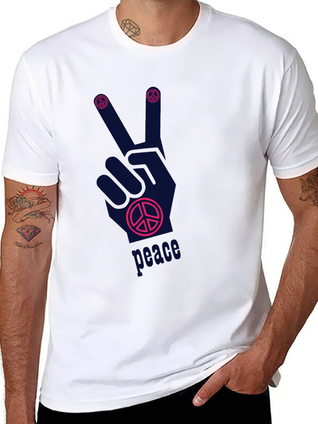 Peace Sign Graphic T-Shirt - Relaxed Fit