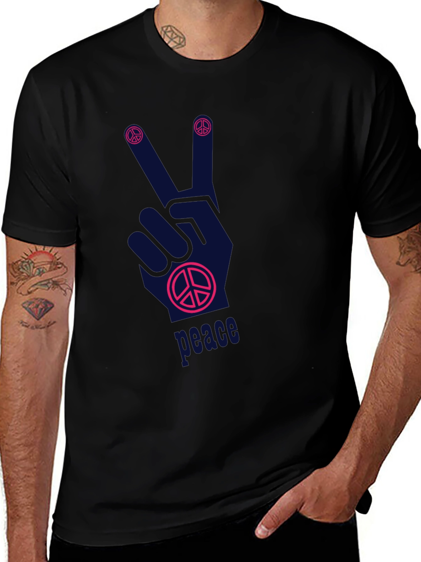 Peace Sign Graphic T-Shirt - Relaxed Fit