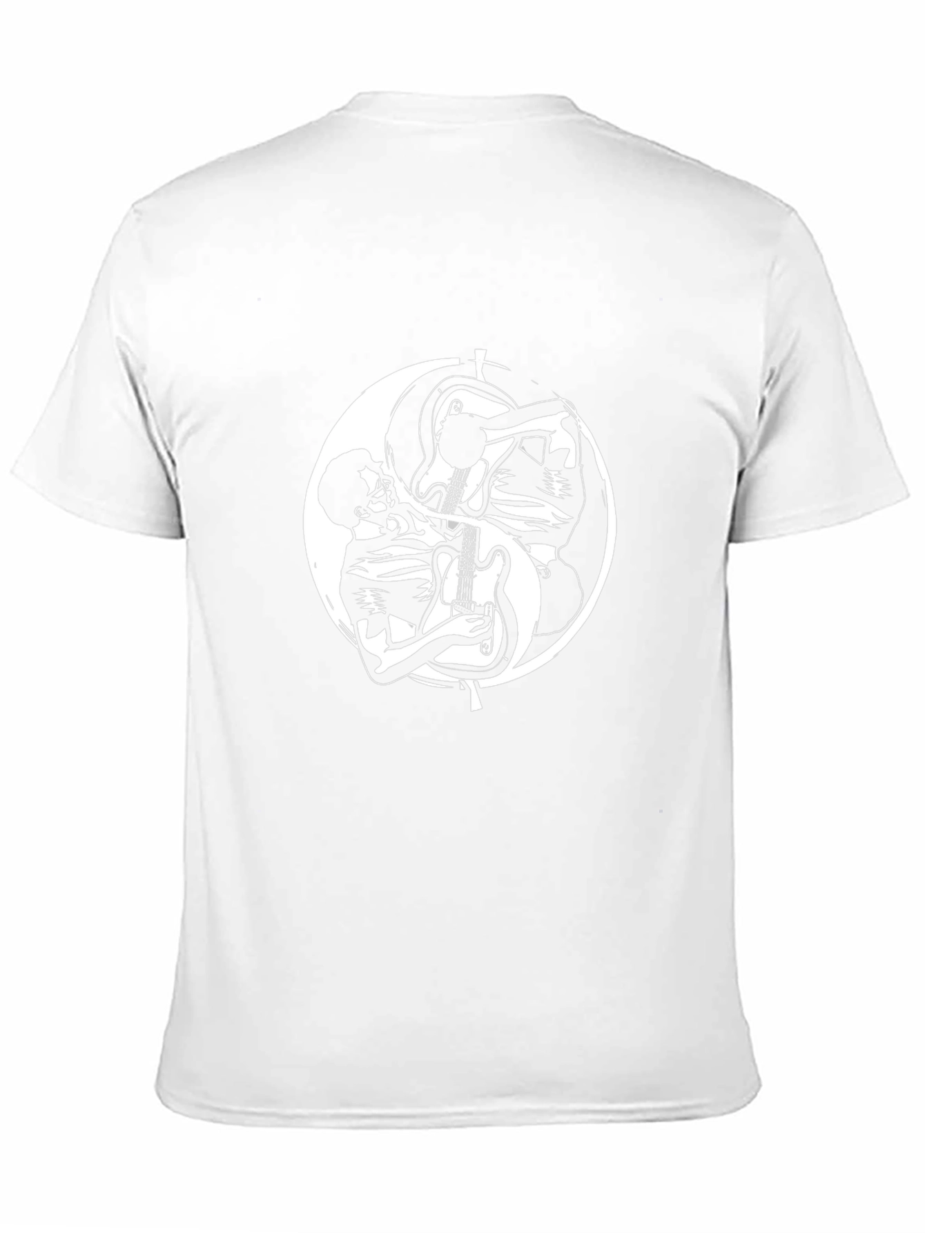 Yin Yang Guitar Player Black T-Shirt
