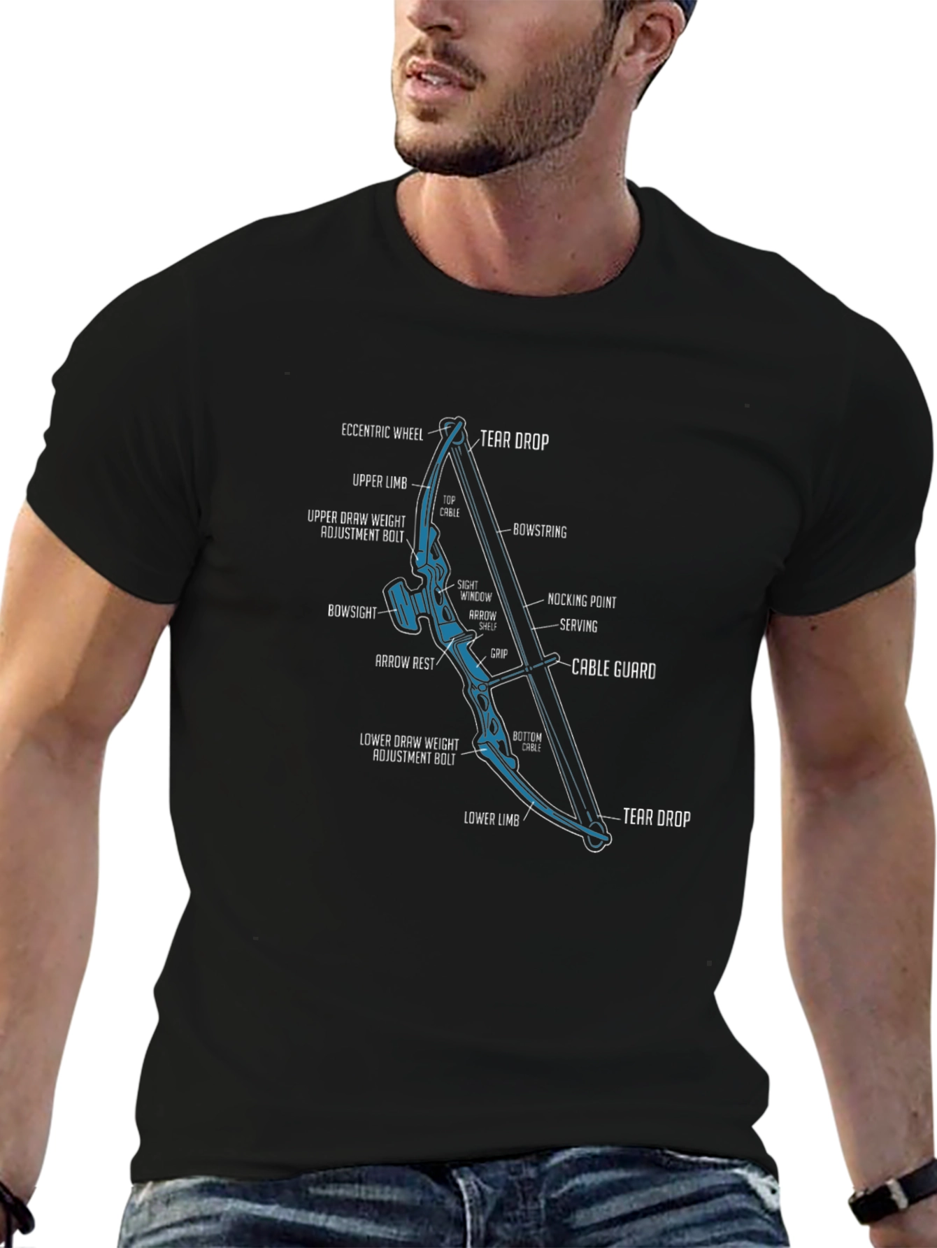 Archery Bow Anatomy Graphic T-Shirt