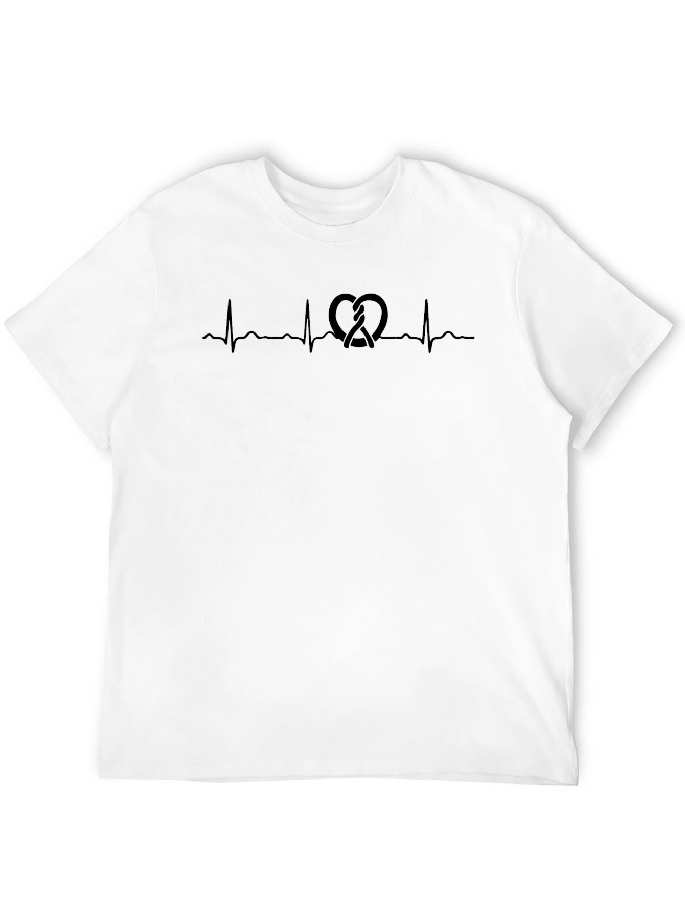 Pretzel Heartbeat Graphic Tee - Soft Black T-Shirt