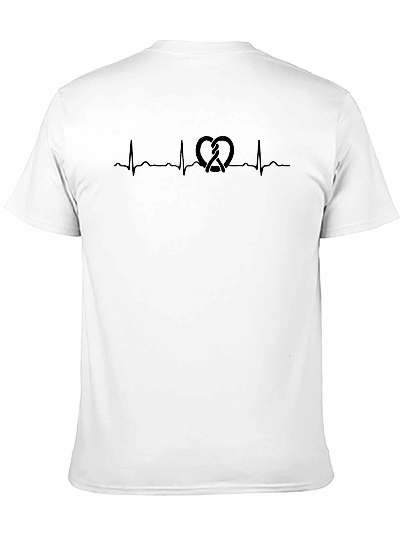 Pretzel Heartbeat Graphic Tee - Soft Black T-Shirt
