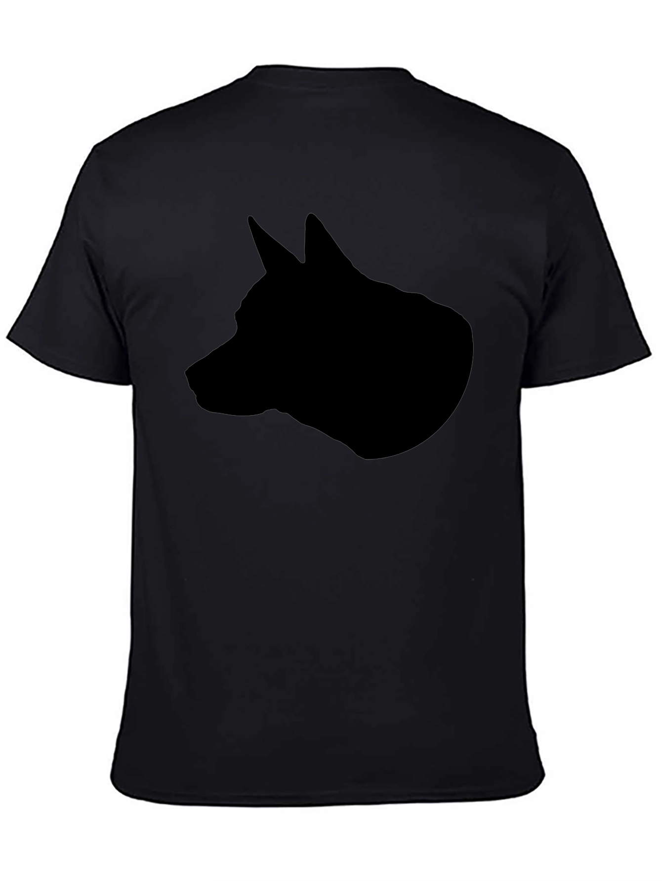 Black Dog Silhouette Graphic Tee - Modern Casual Style