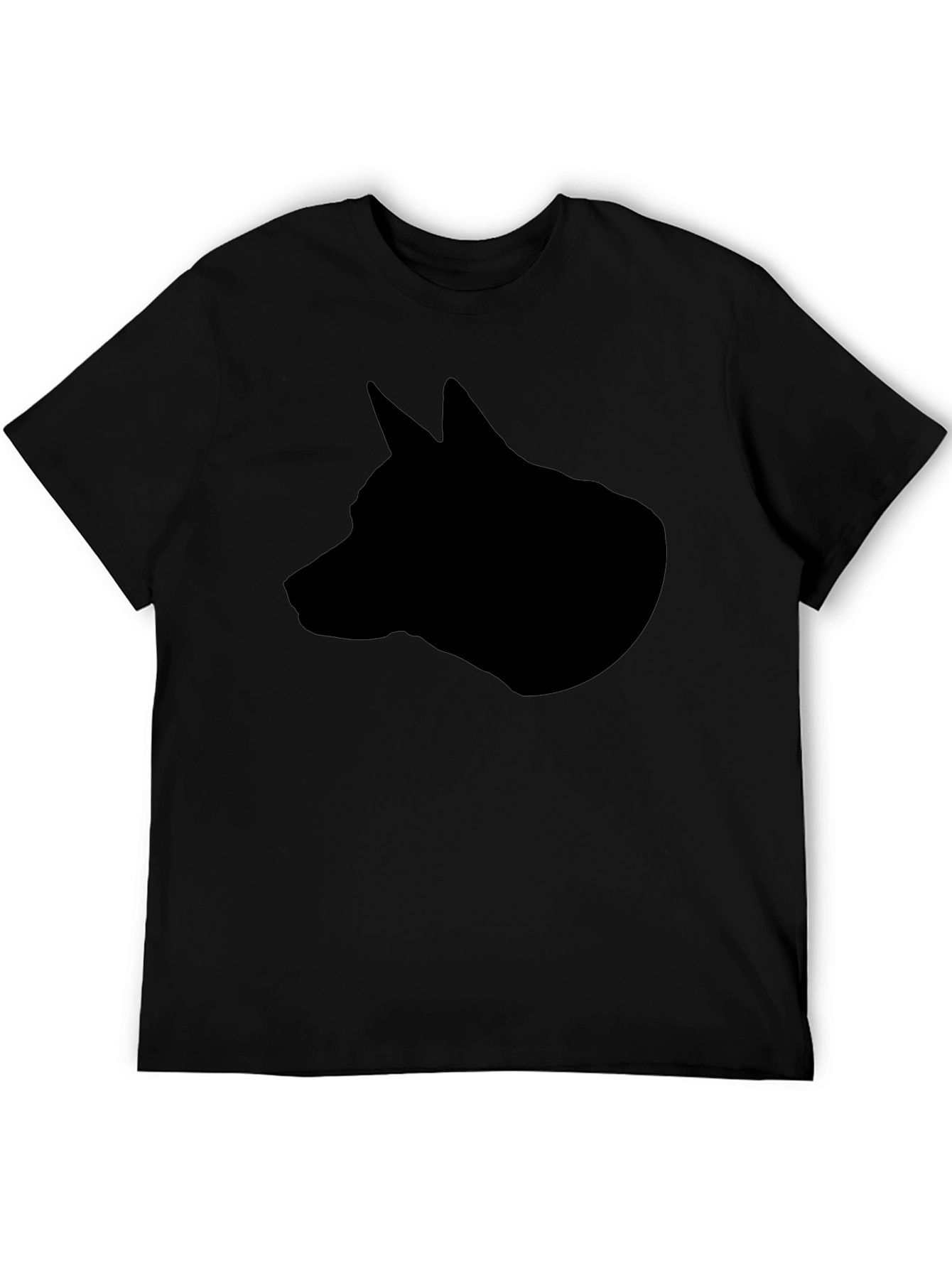 Black Dog Silhouette Graphic Tee - Modern Casual Style