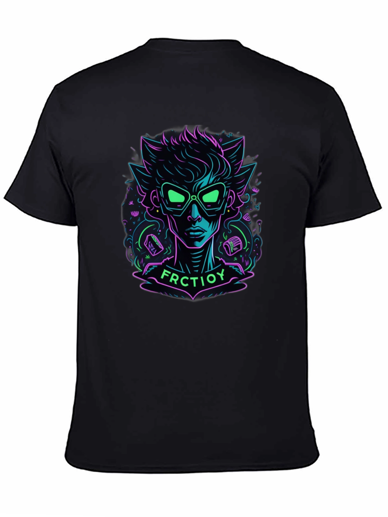 Neon Cartoon Character Graphic Tee