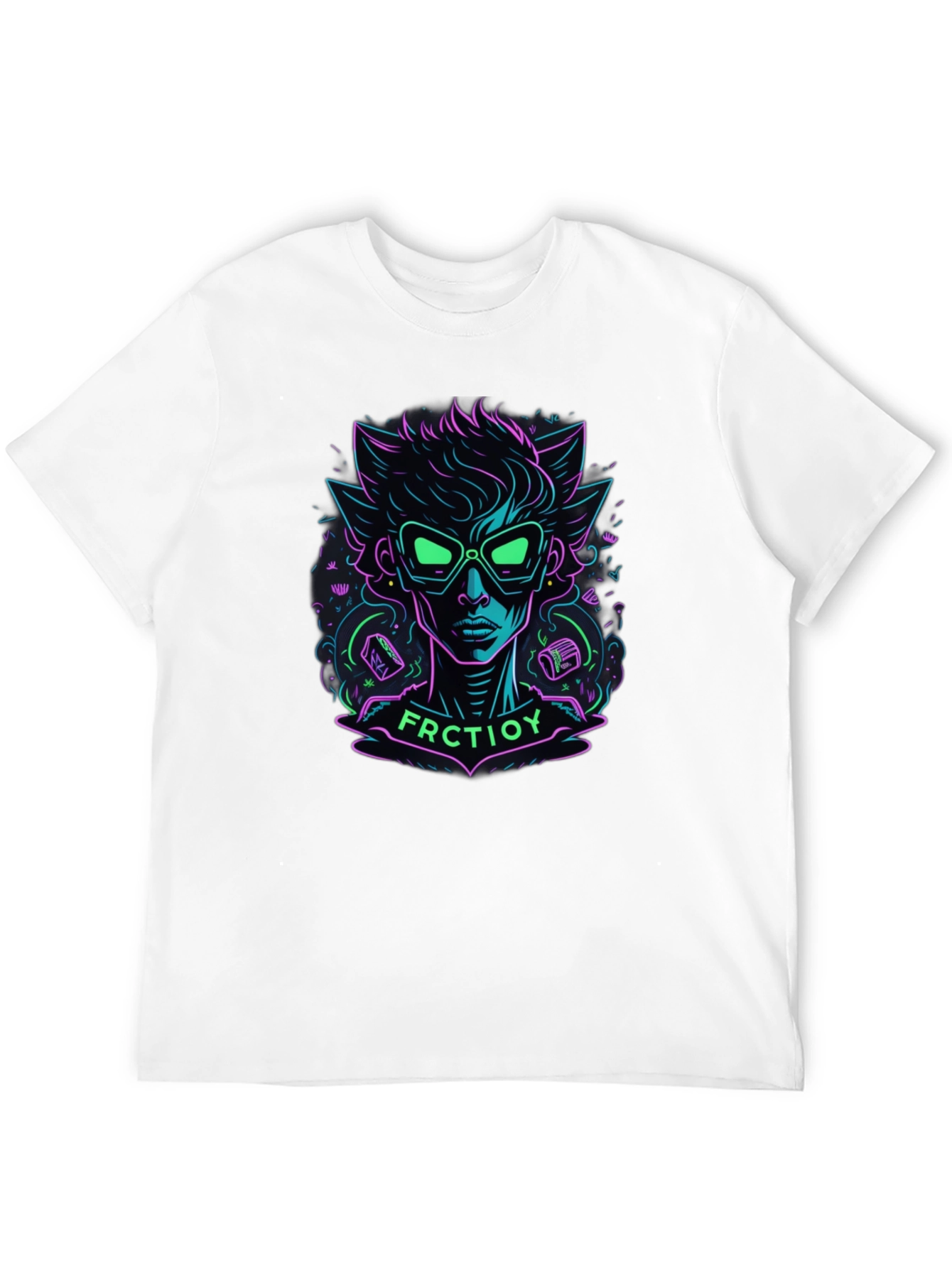 Neon Cartoon Character Graphic Tee