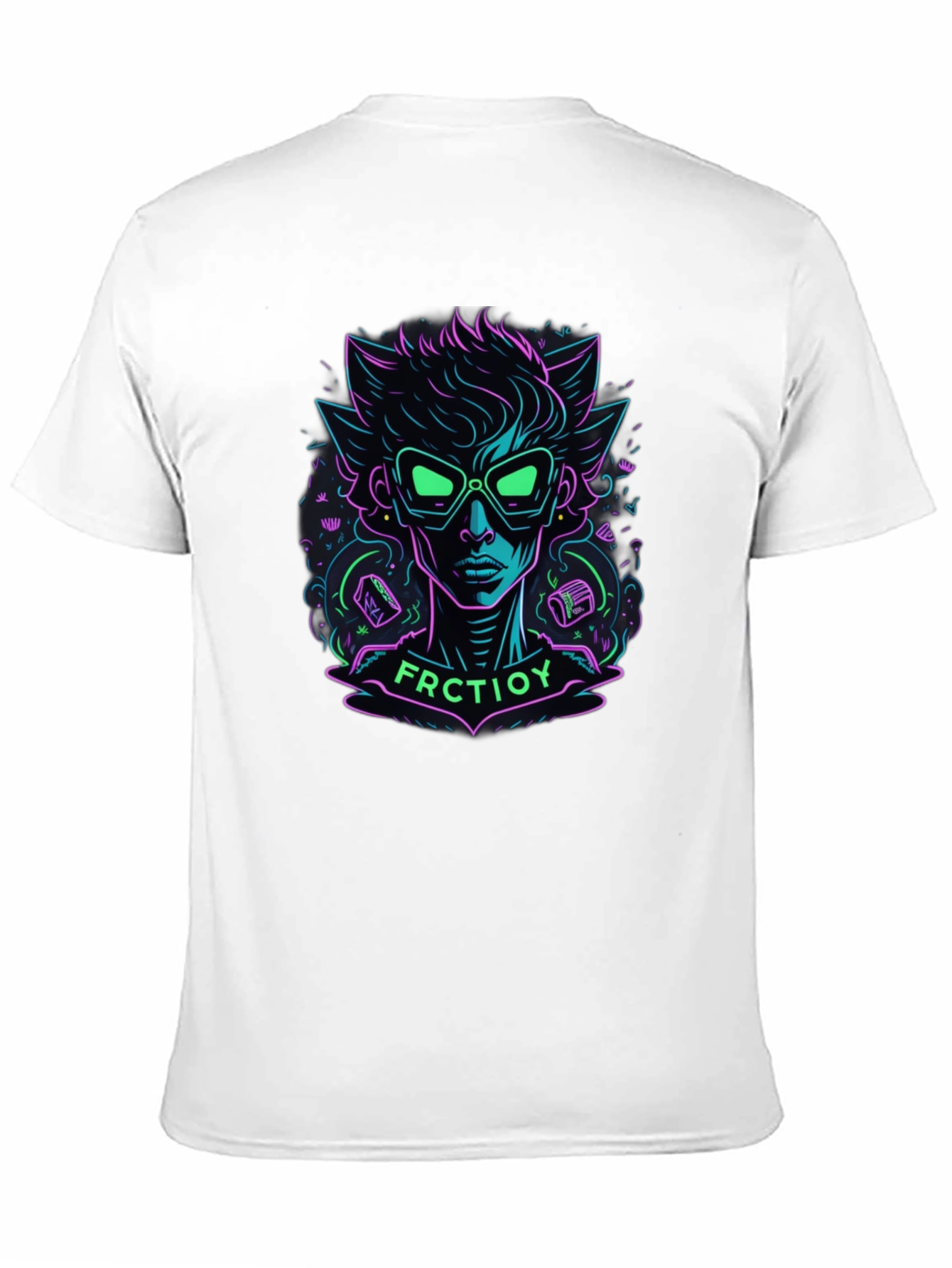 Neon Cartoon Character Graphic Tee
