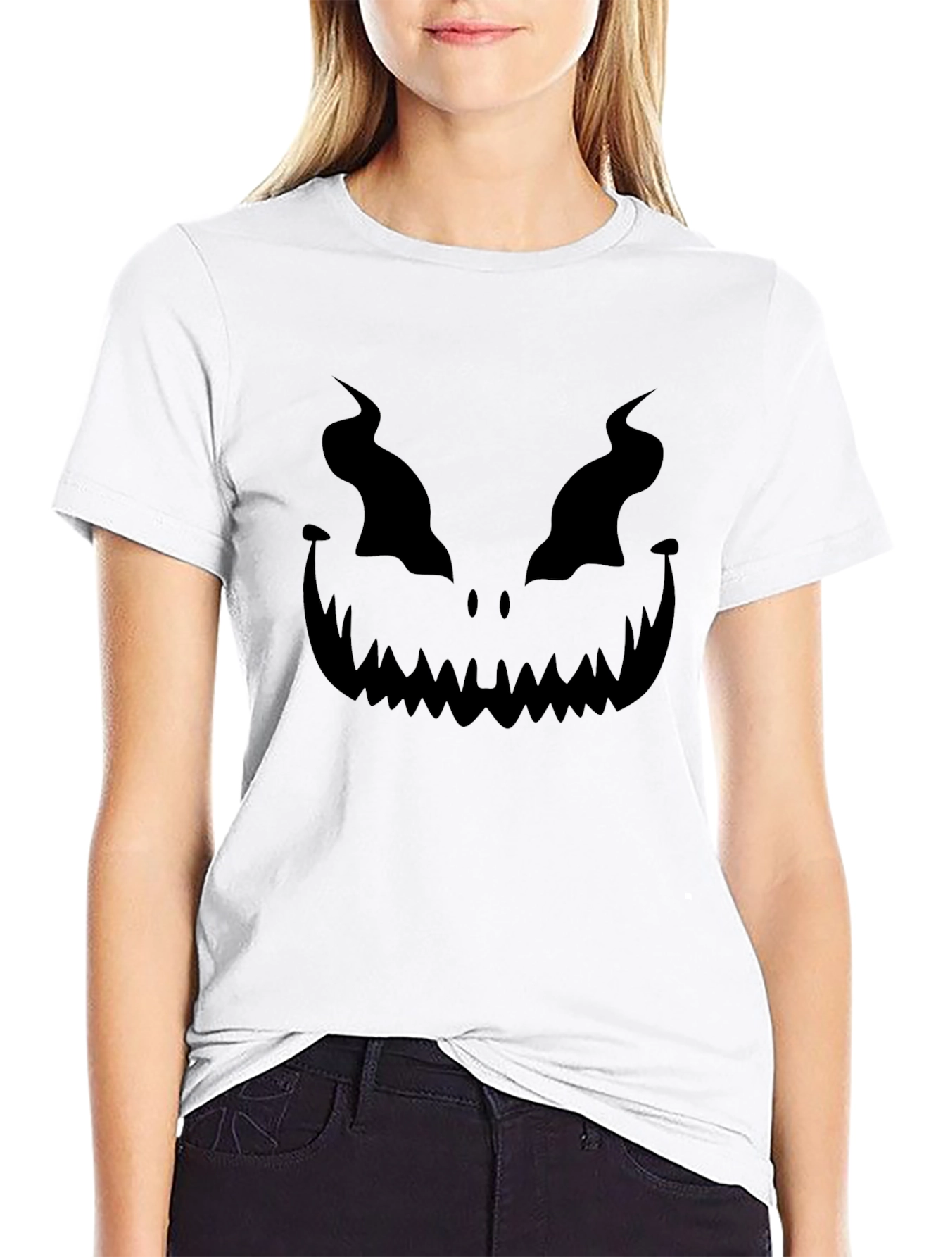 Halloween Black Scary Face T-Shirt