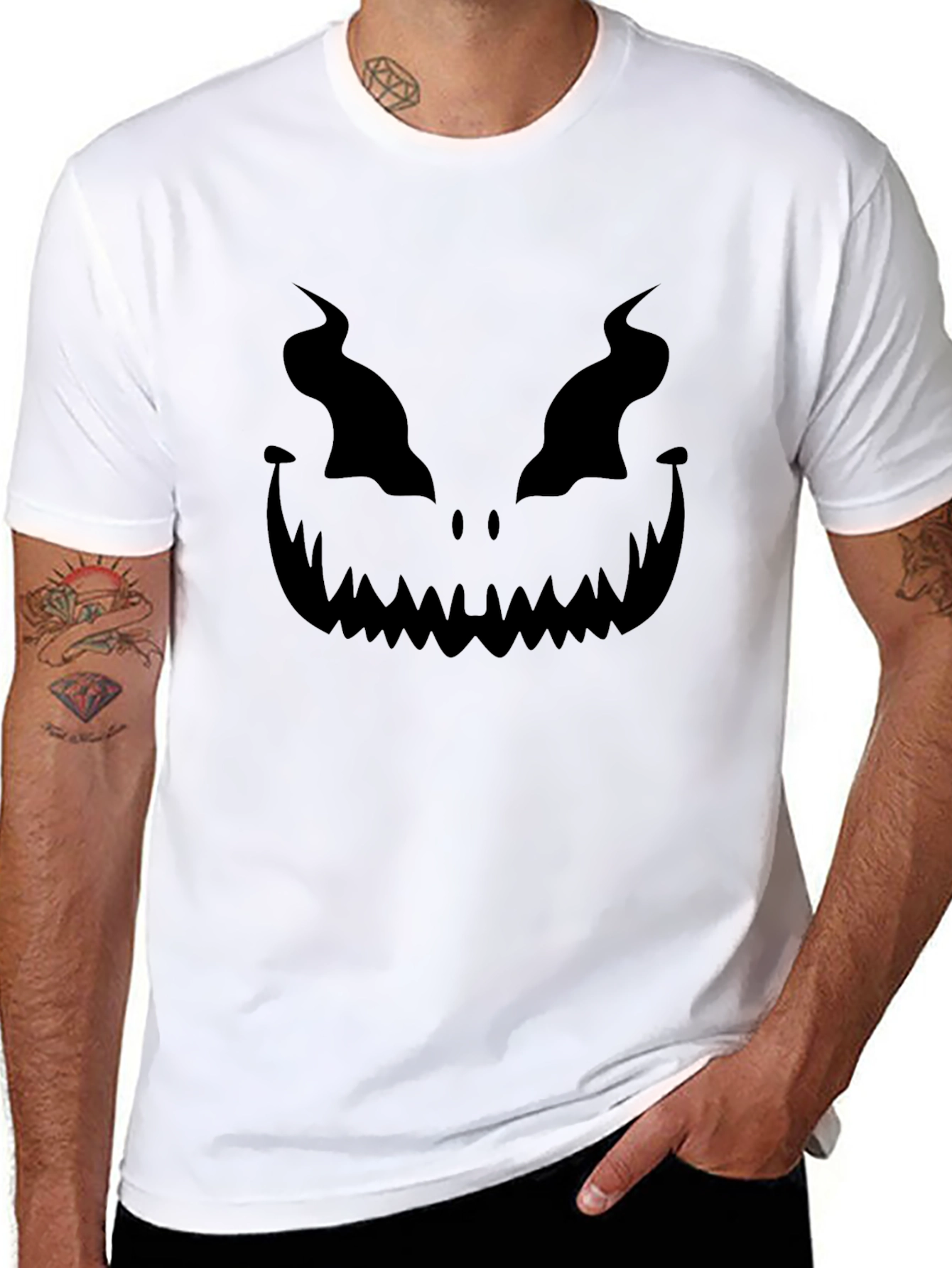 Halloween Black Scary Face T-Shirt