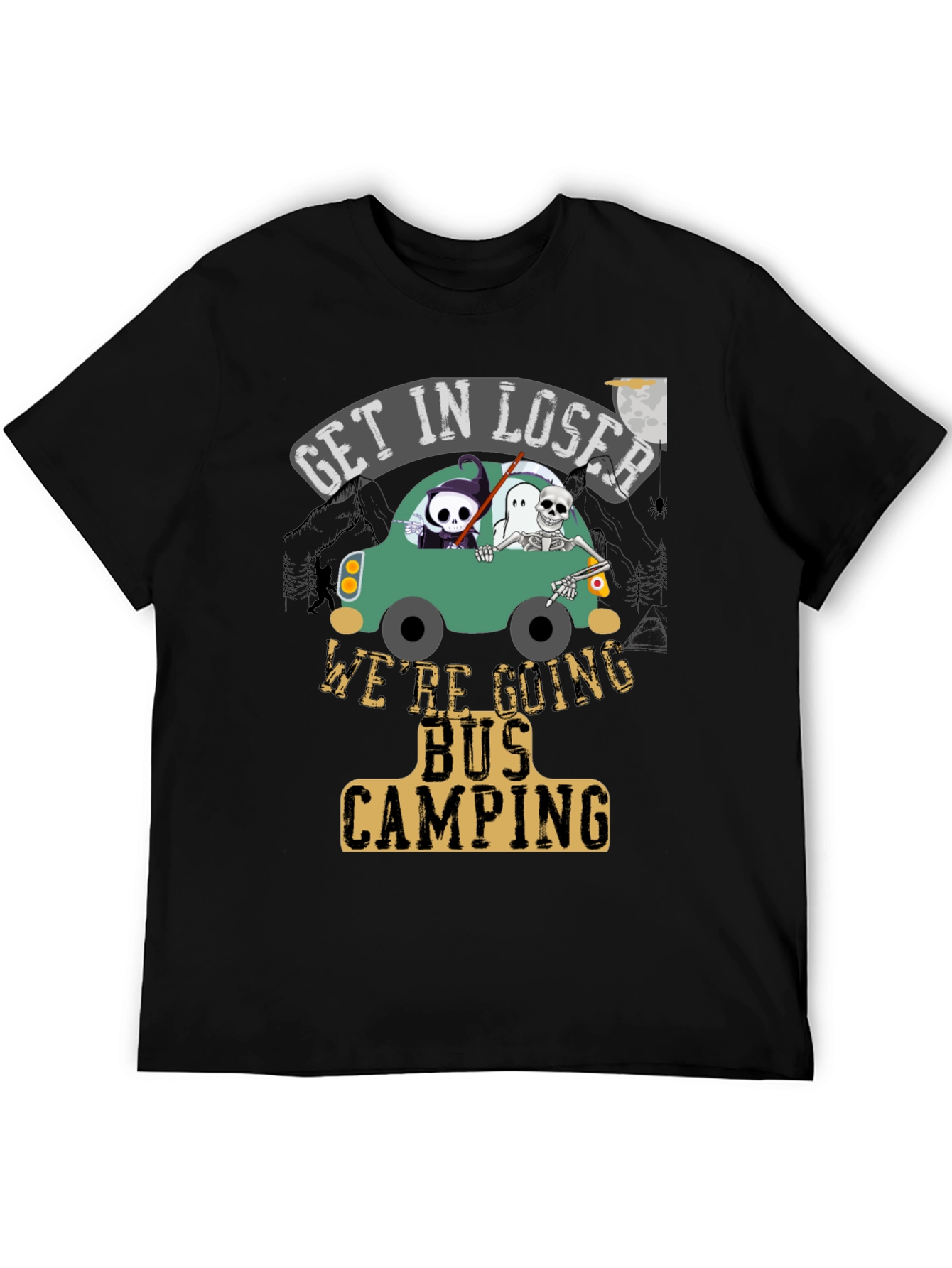 Get In Loser Bus Camping T-Shirt