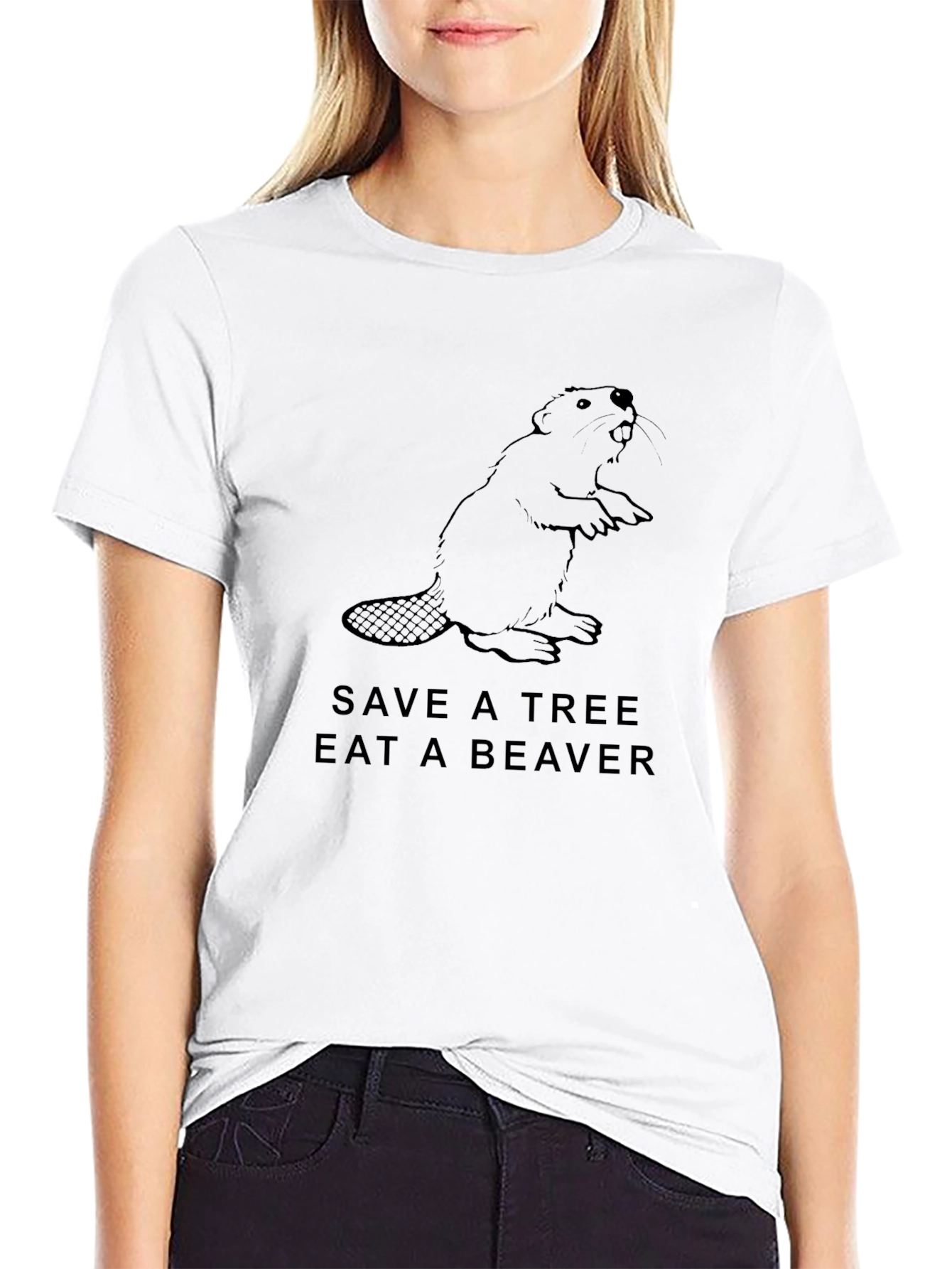 Save a Tree Eat a Beaver Graphic T-Shirt