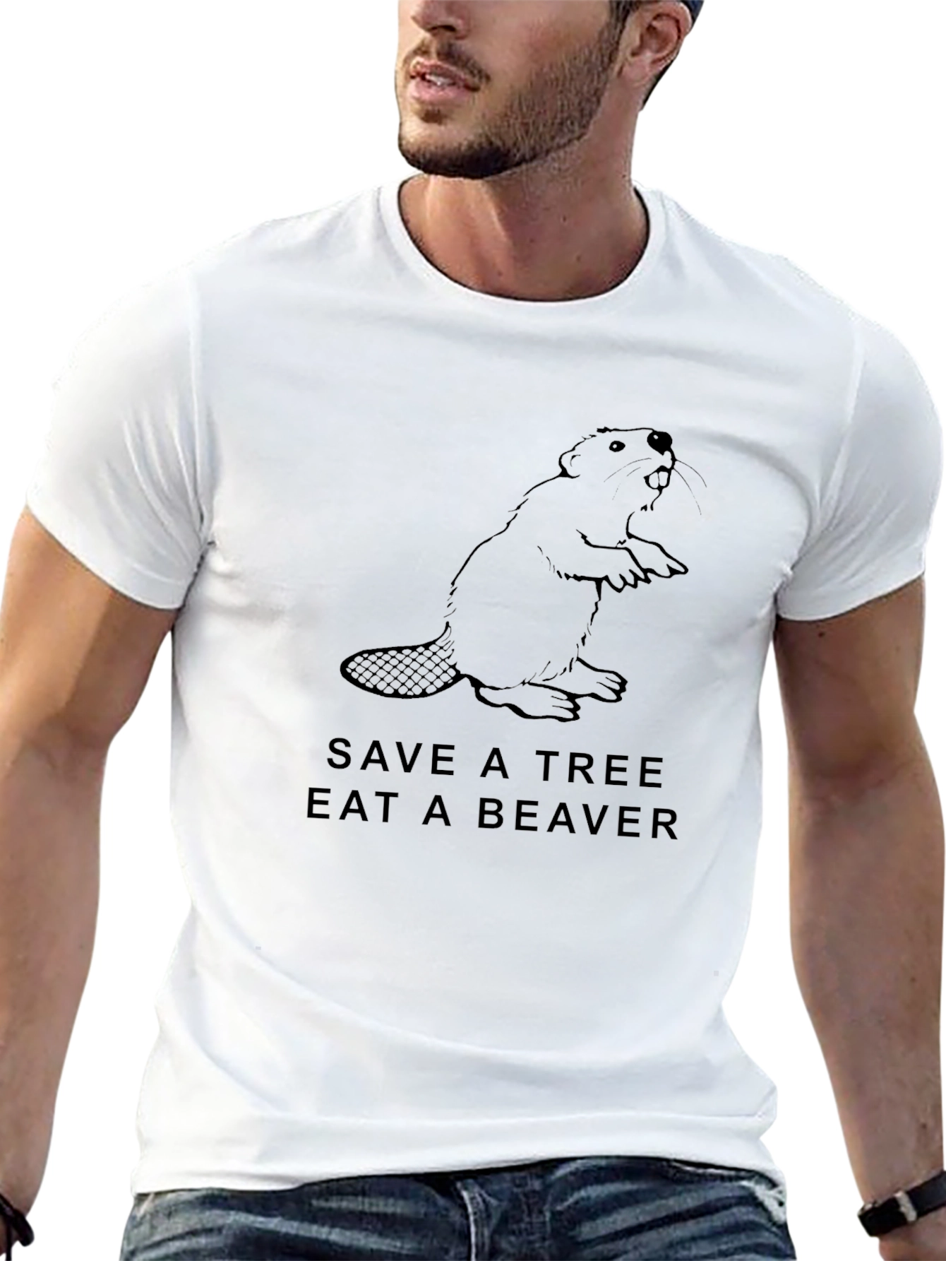 Save a Tree Eat a Beaver Graphic T-Shirt