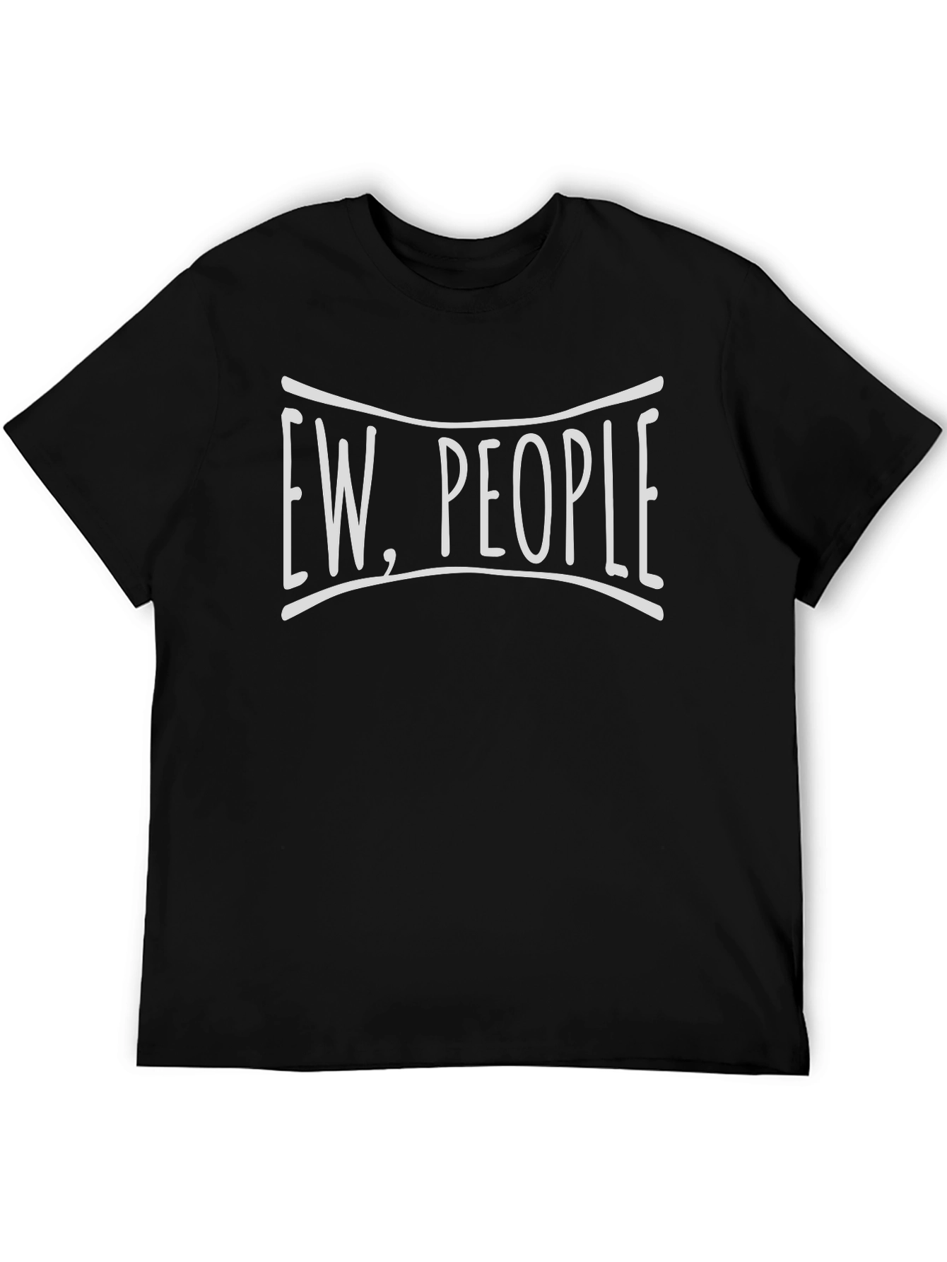 Ew People Graphic T-Shirt - Black Crew Neck Tee