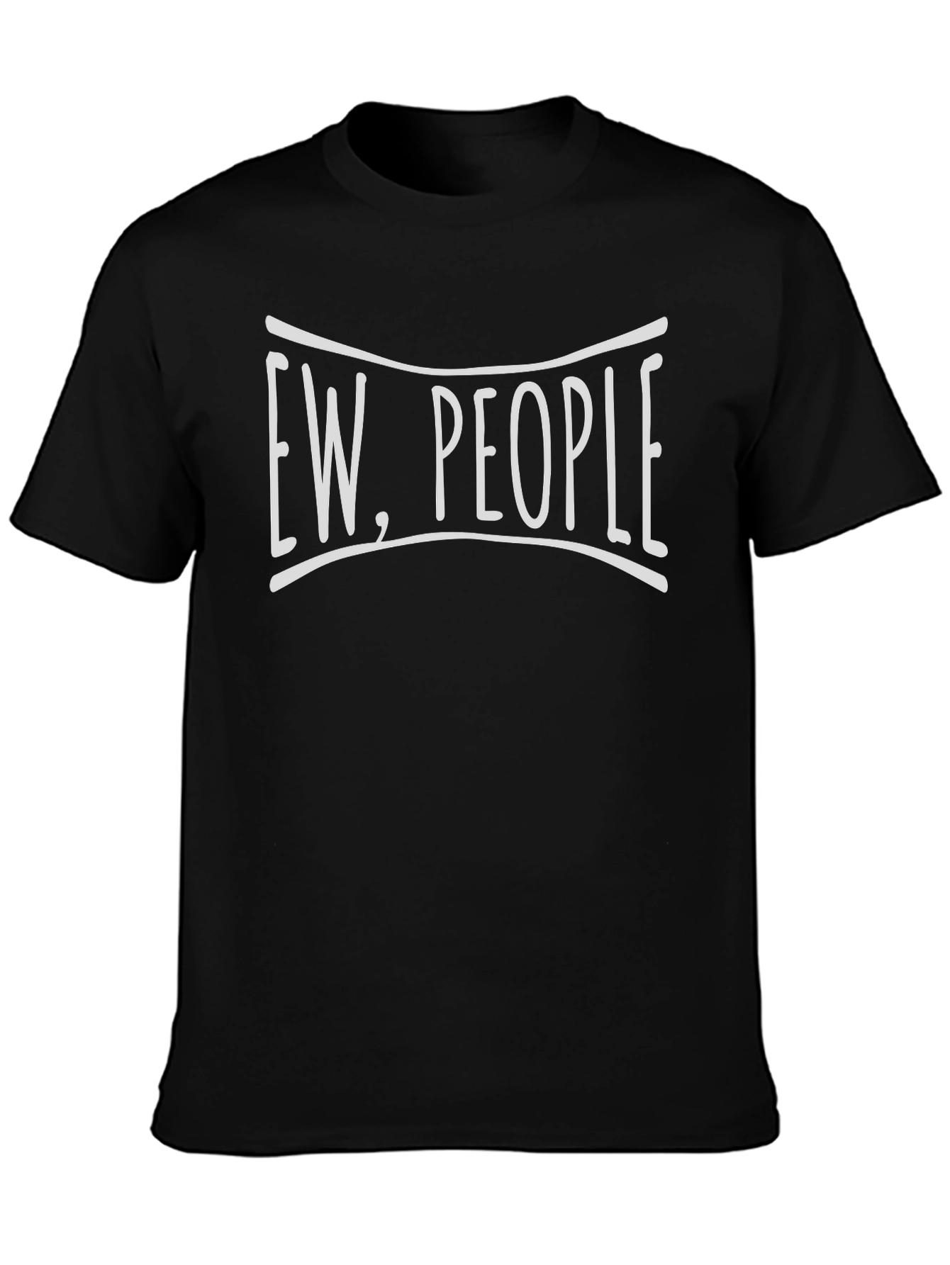Ew People Graphic T-Shirt - Black Crew Neck Tee