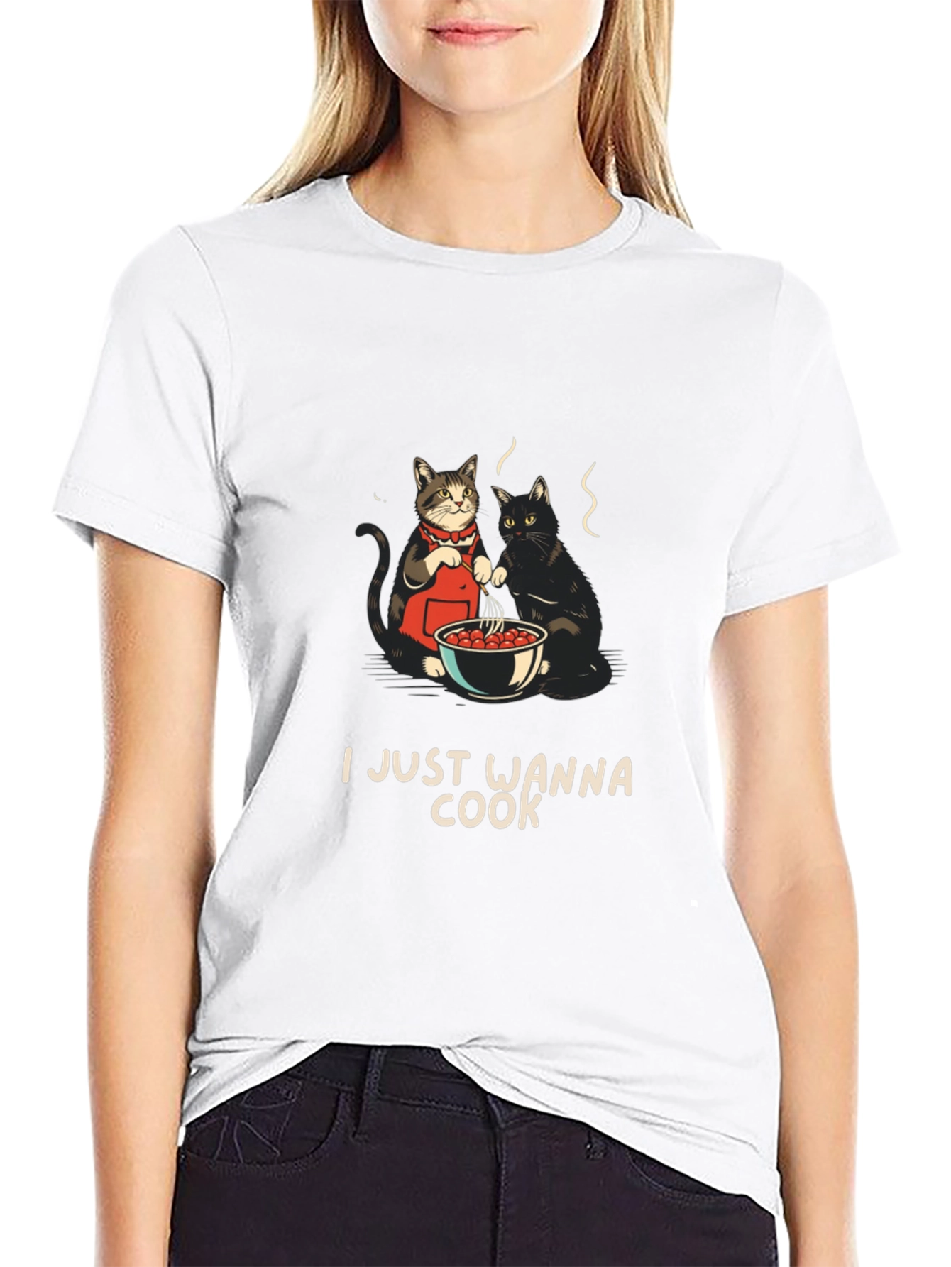 I Just Wanna Cook T-Shirt with Cats