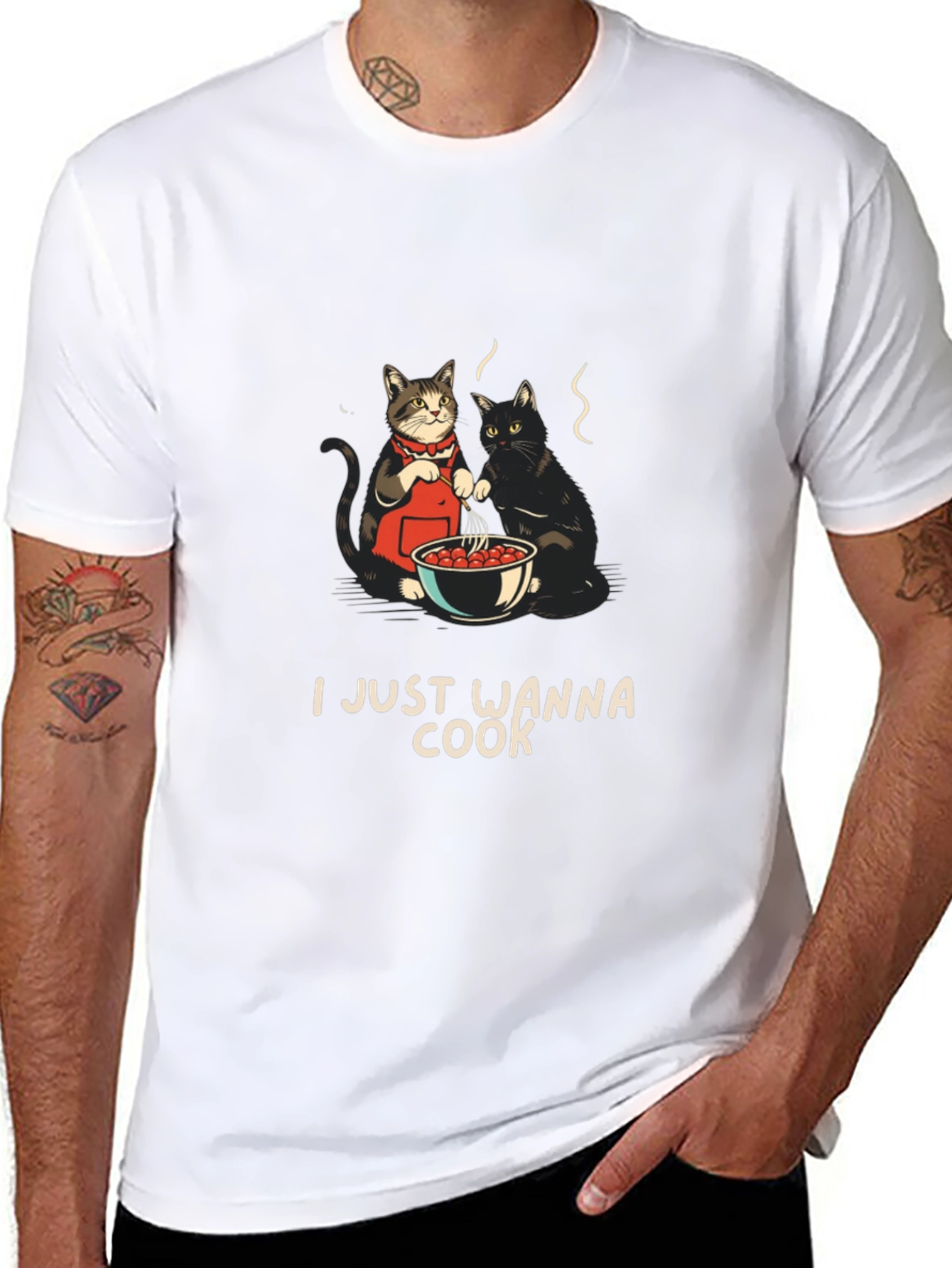 I Just Wanna Cook T-Shirt with Cats