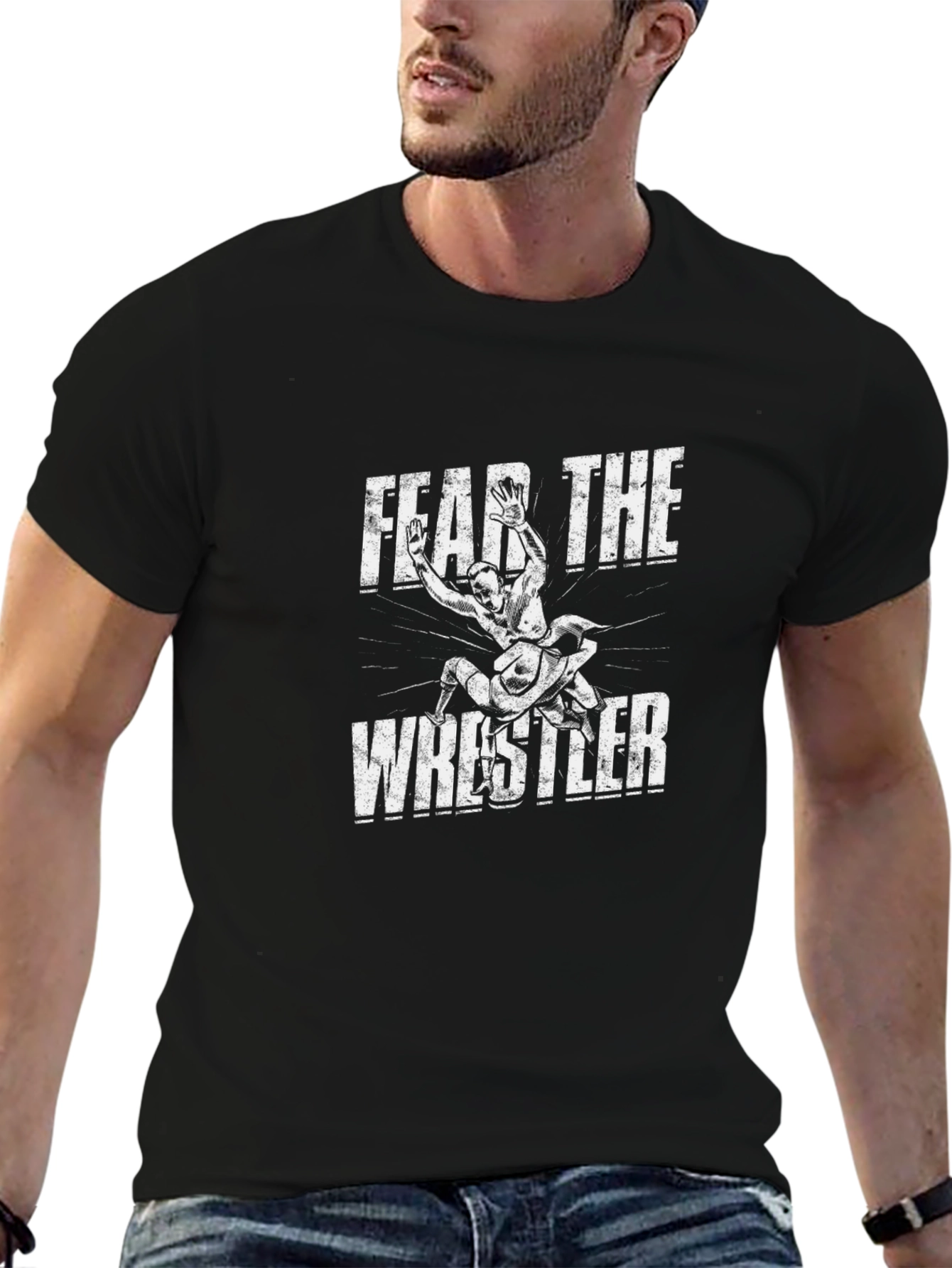 Fear The Wrestler Black Graphic Tee