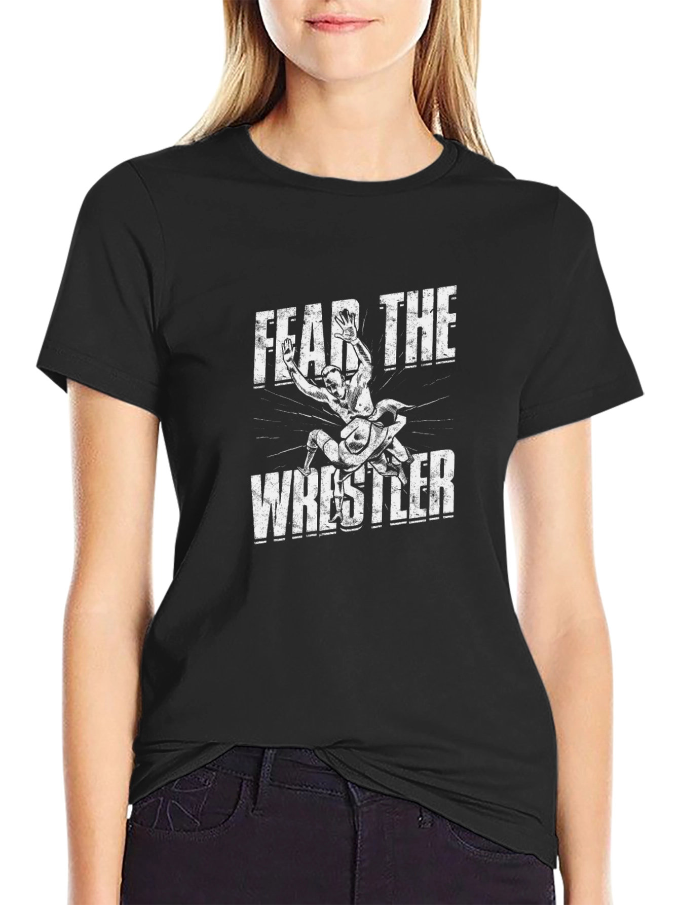 Fear The Wrestler Black Graphic Tee