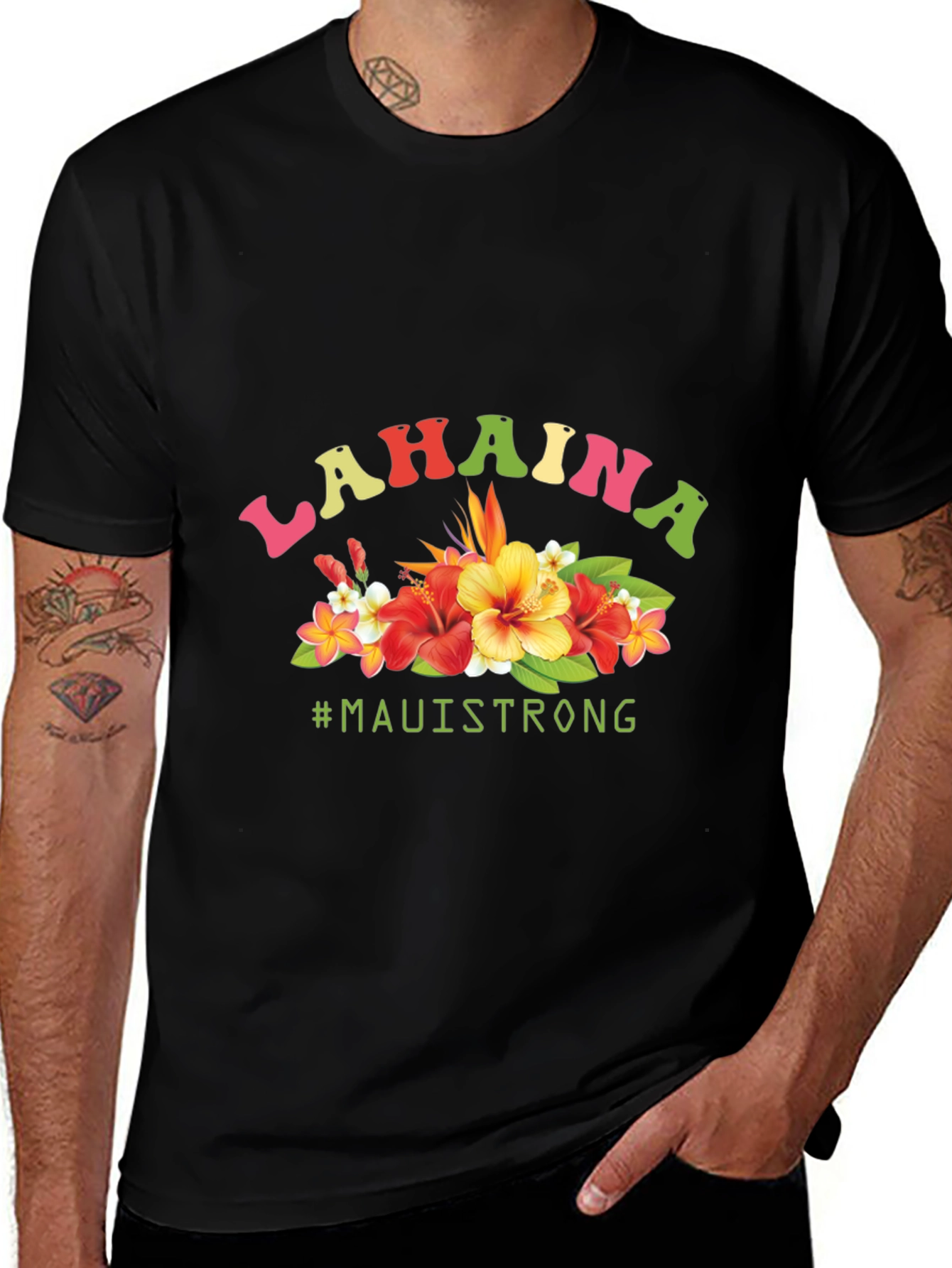 Lahaina Maui Strong Floral Graphic Tee
